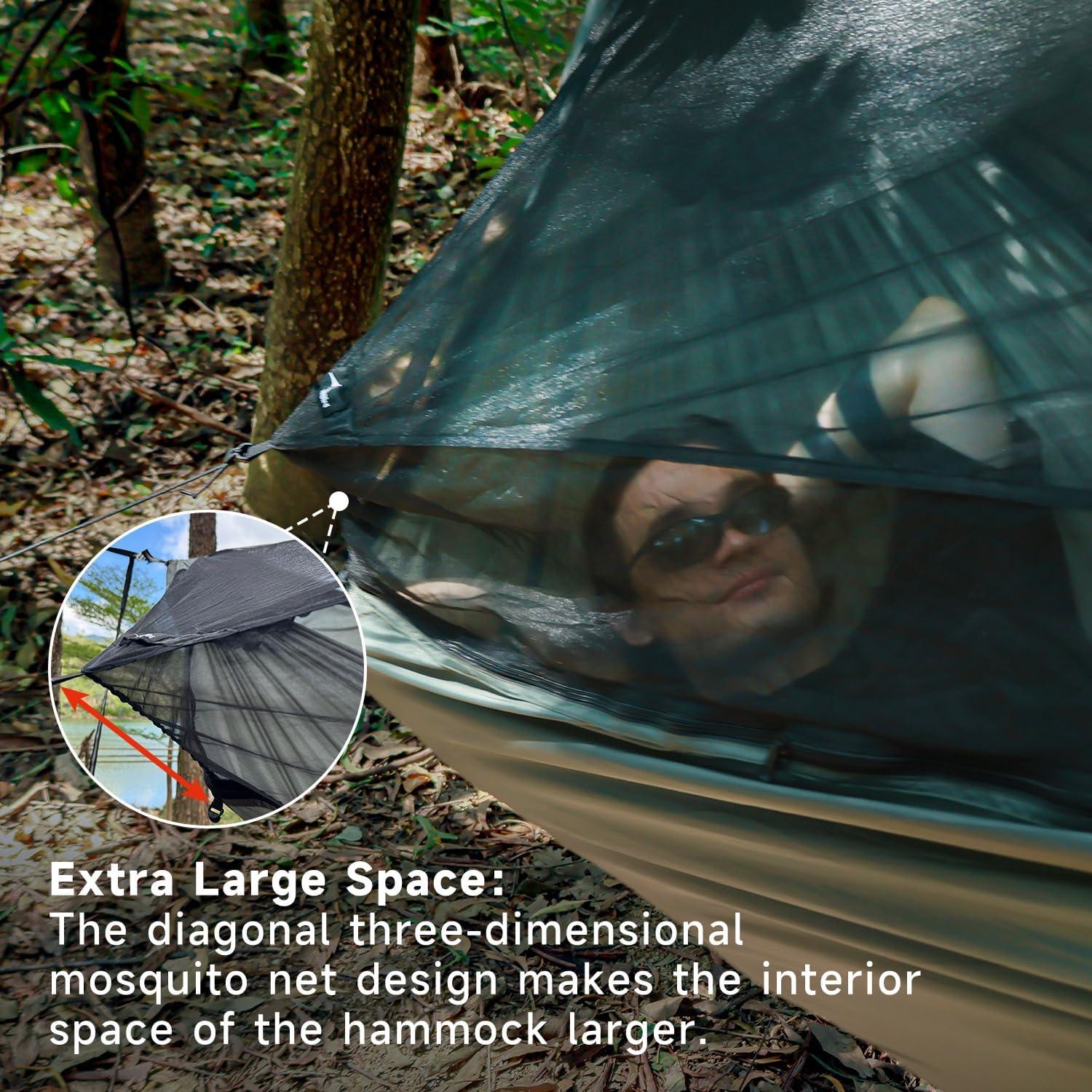 Hamaca de Camping NomadNest 3.35m con Lona 4.27m y Malla Desmontable