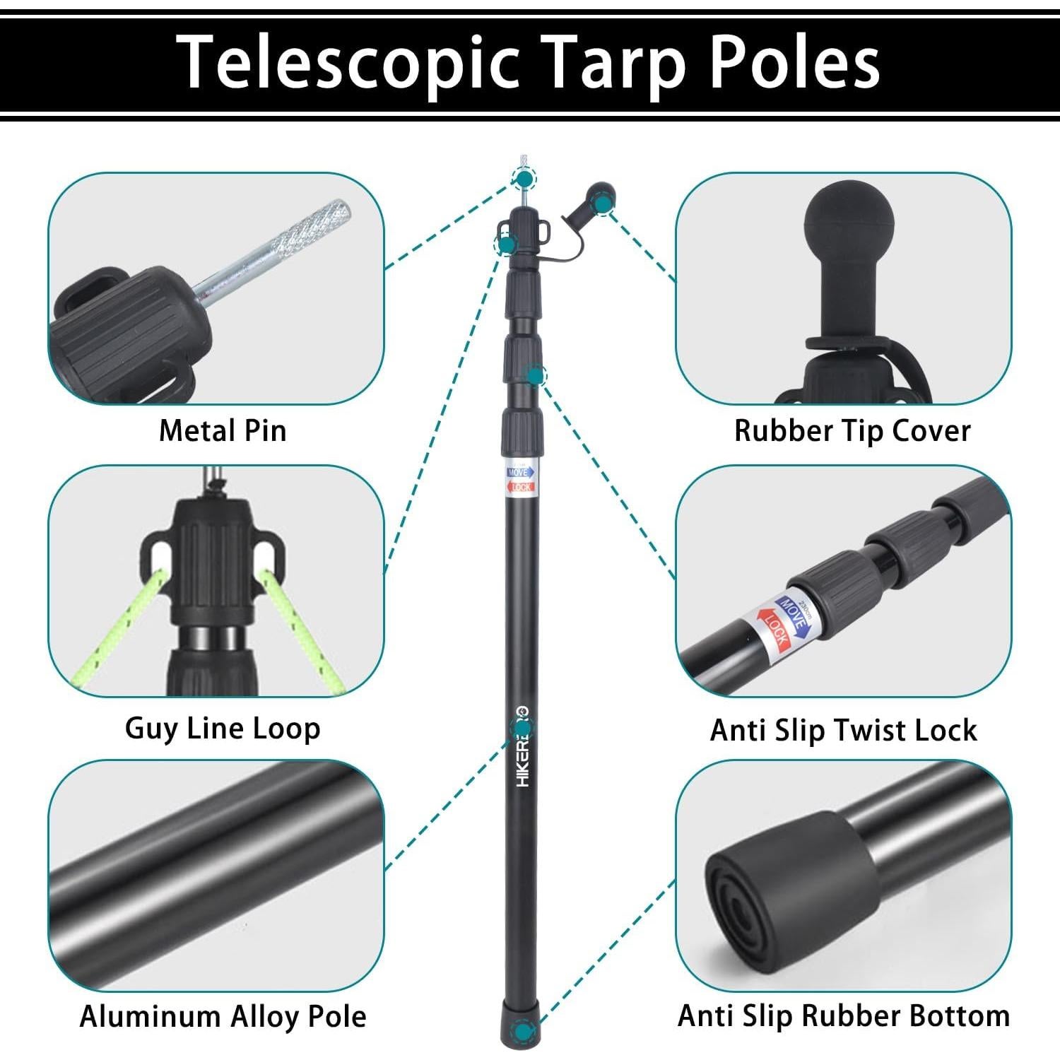 Saco de dormir para hamacas HIKRERBRO 240x130 cm + postes de aluminio 2.33m