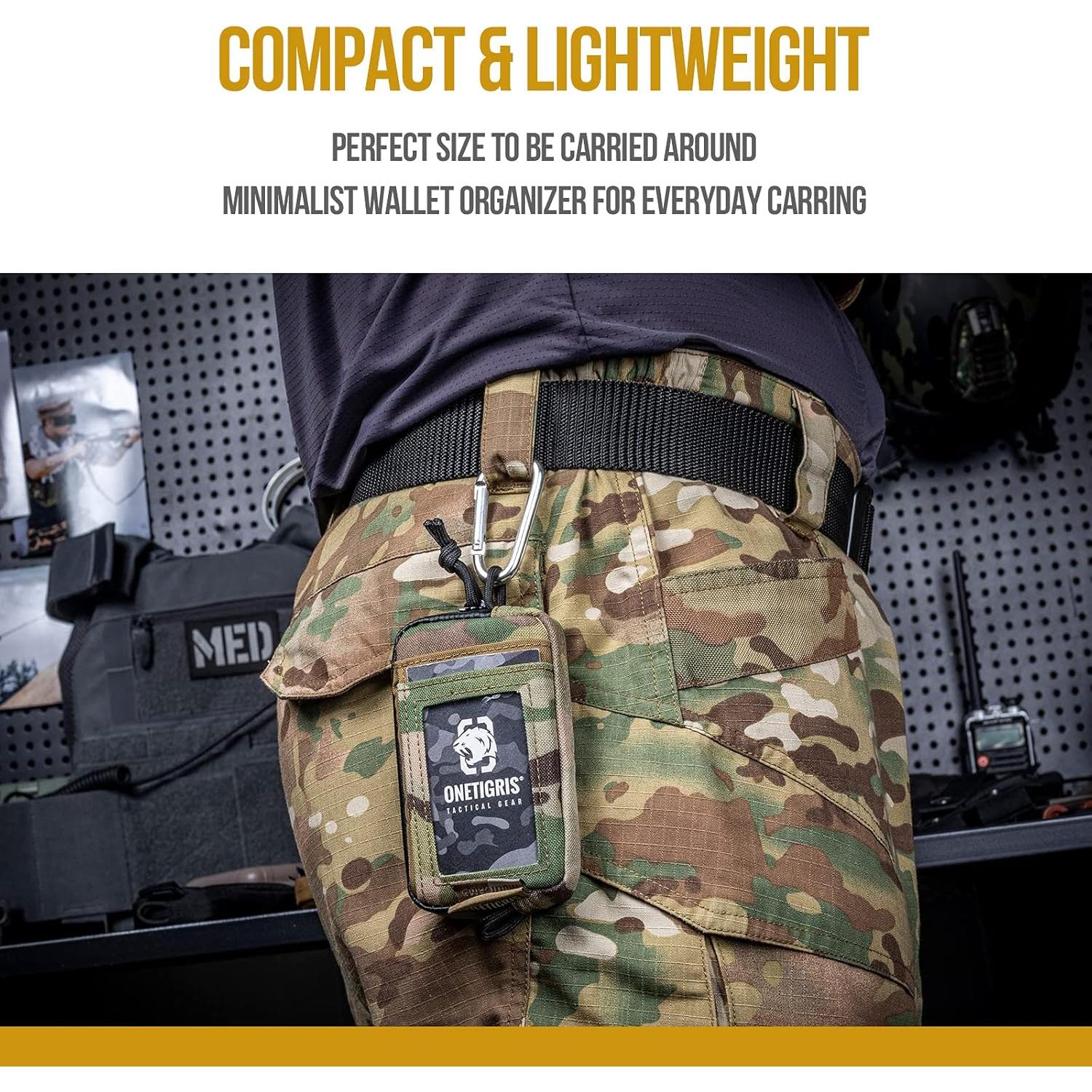 Billetera minimalista OneTigris camuflaje con cremalleras