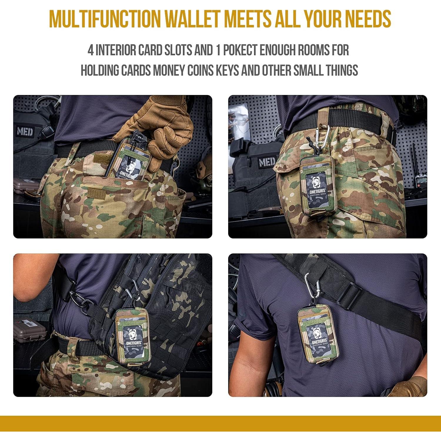 Billetera minimalista OneTigris camuflaje con cremalleras