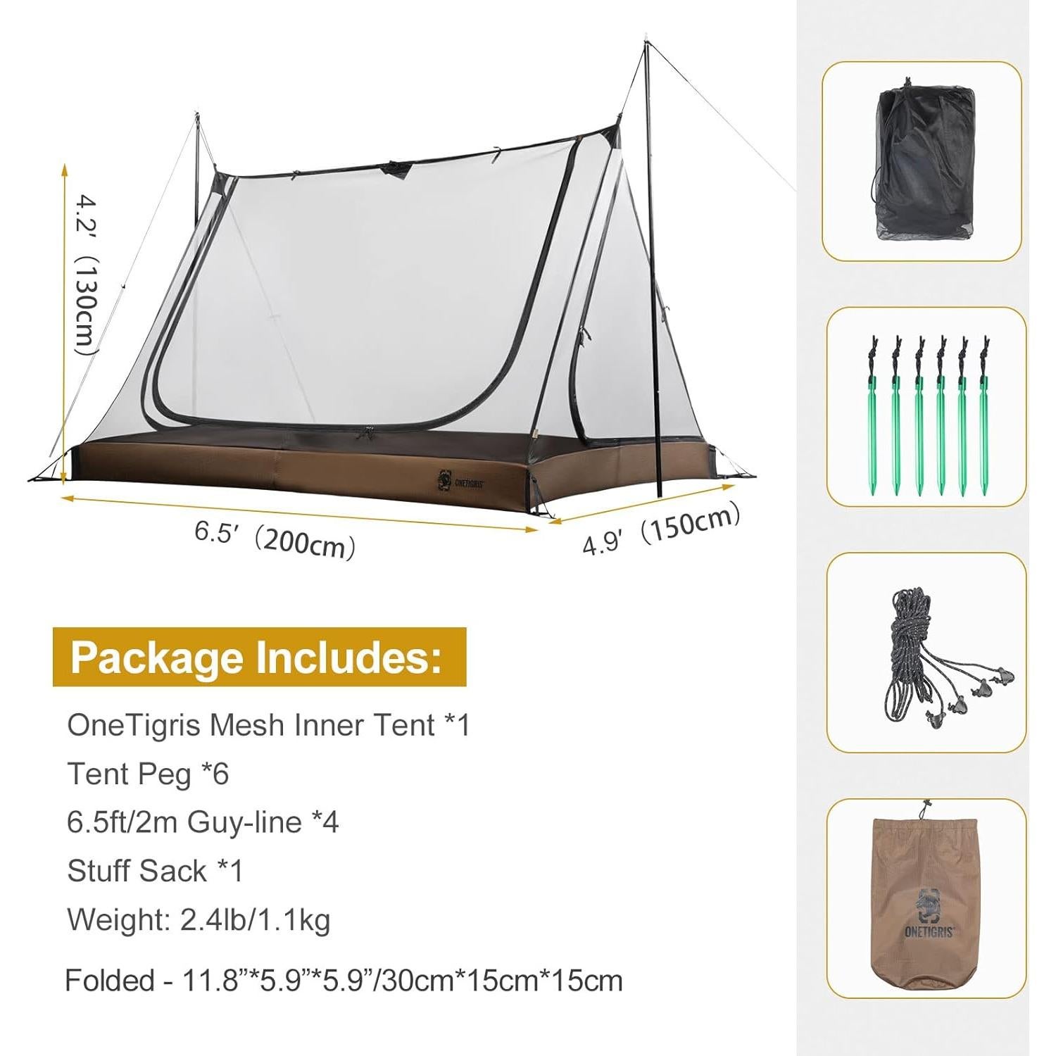 Tienda de Camping OneTigris COZSHACK para 2 Personas
