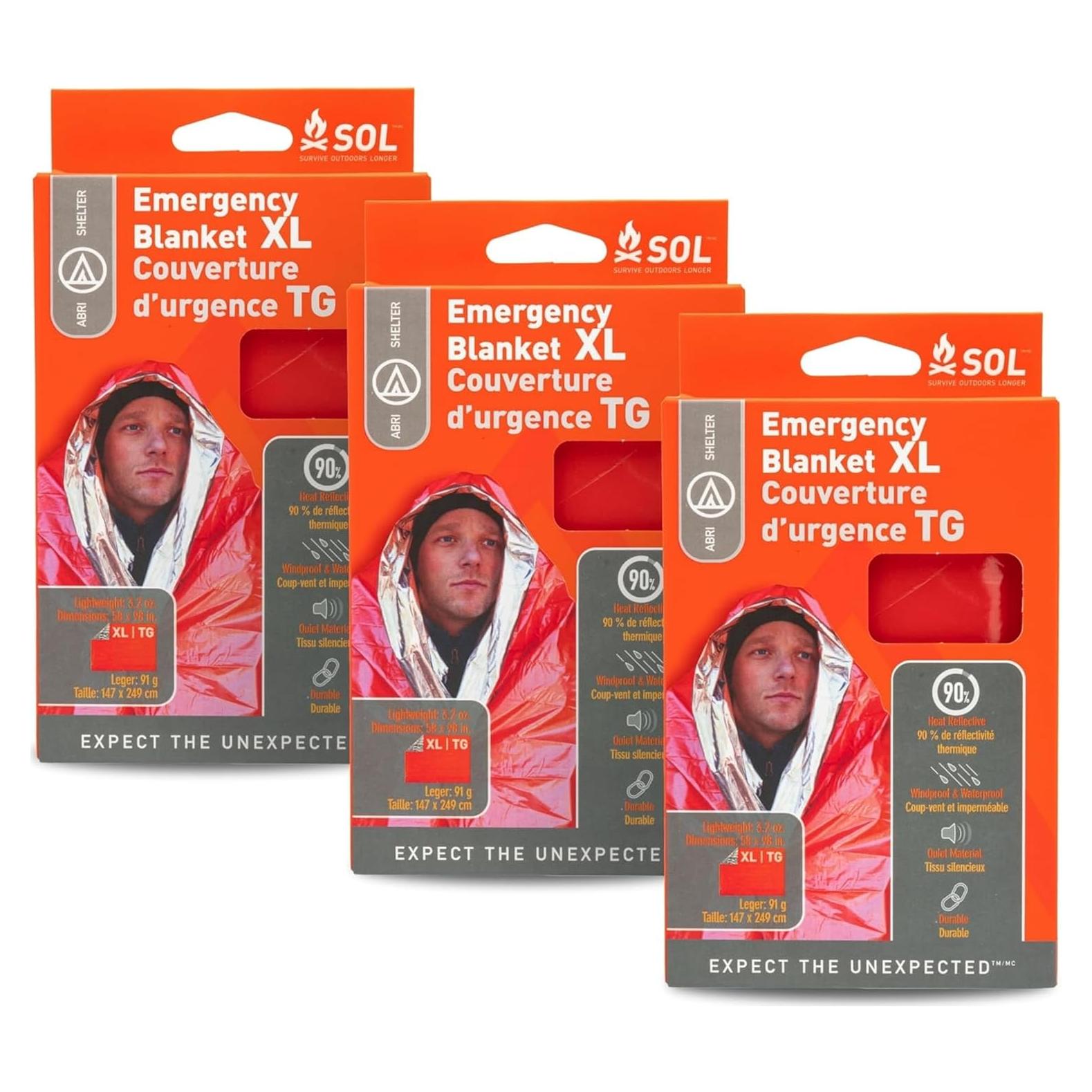 Manta de Emergencia S.O.L. 90% Reflectante 243.84x152.4cm Naranja