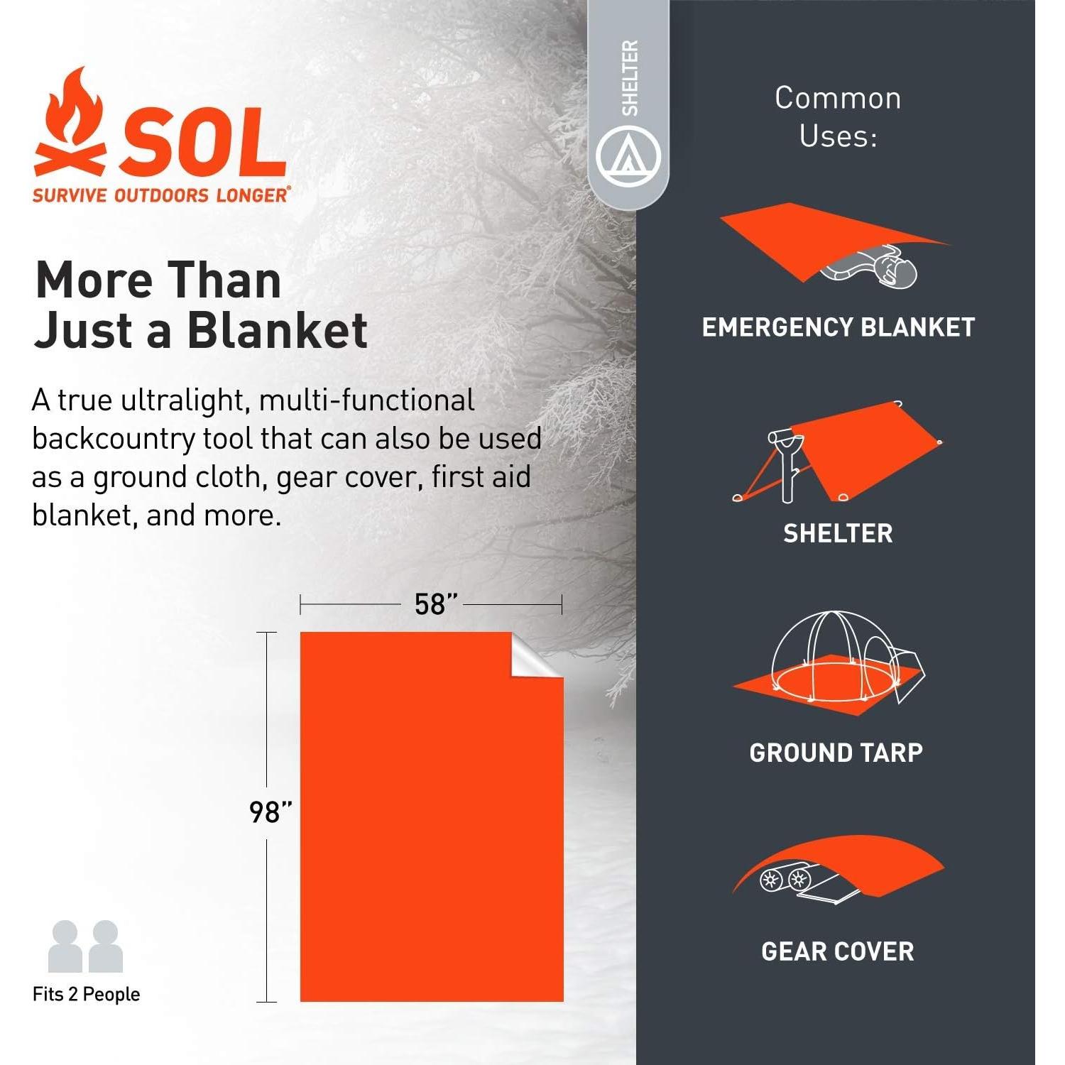 Manta de Emergencia S.O.L. 90% Reflectante 243.84x152.4cm Naranja