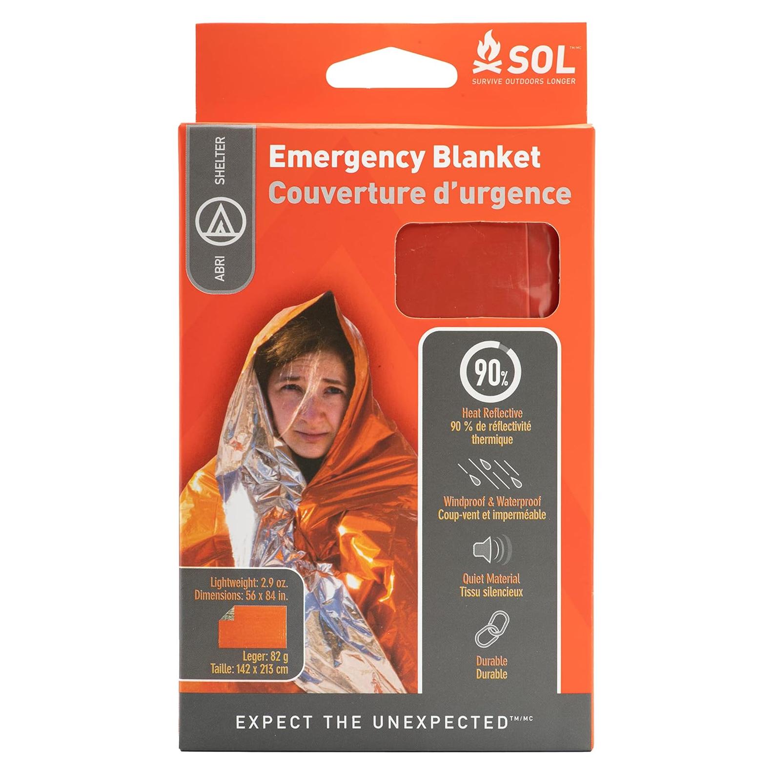 Manta de Emergencia S.O.L. 142x213 cm Naranja 4 Unidades