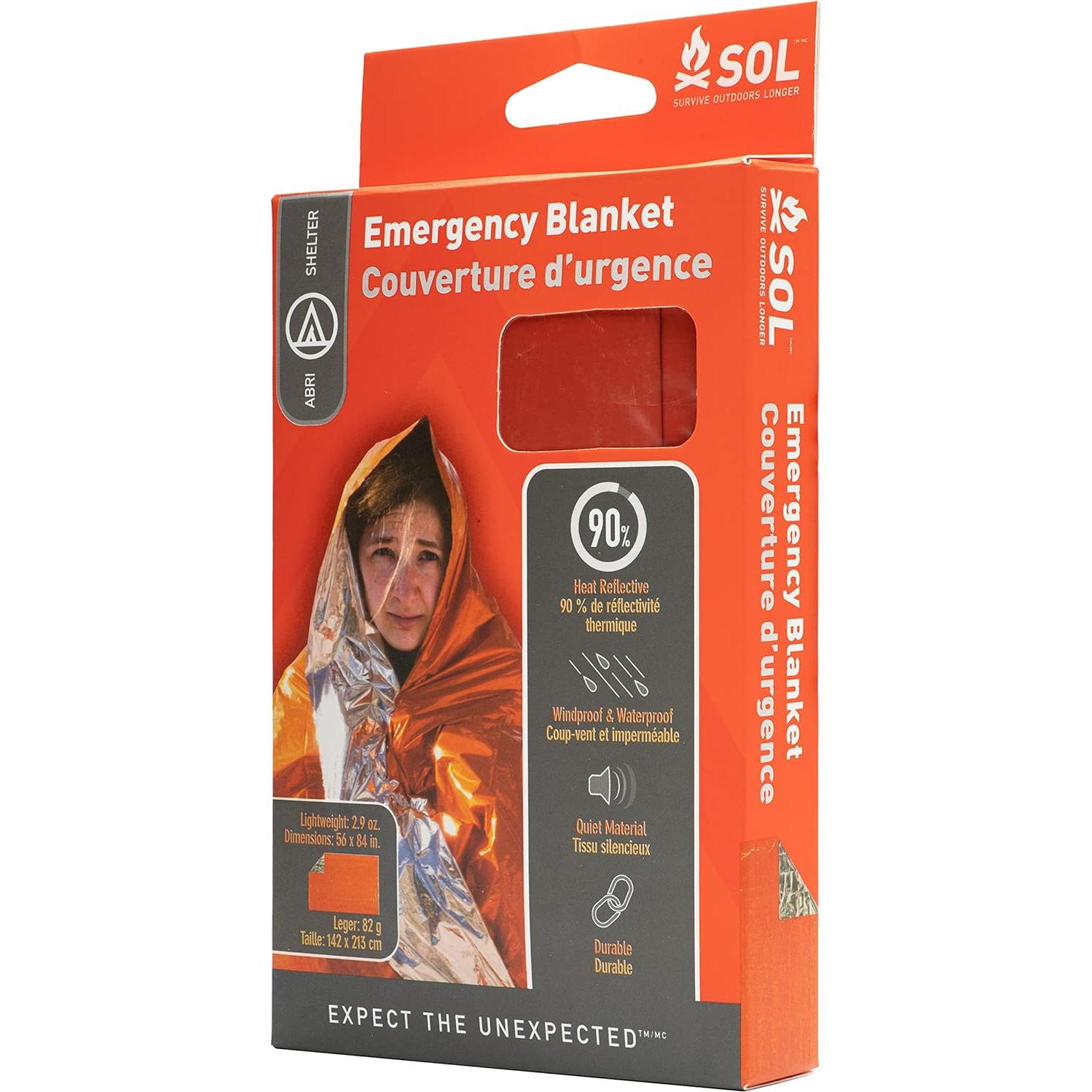 Manta de Emergencia S.O.L. 142x213 cm Naranja 4 Unidades