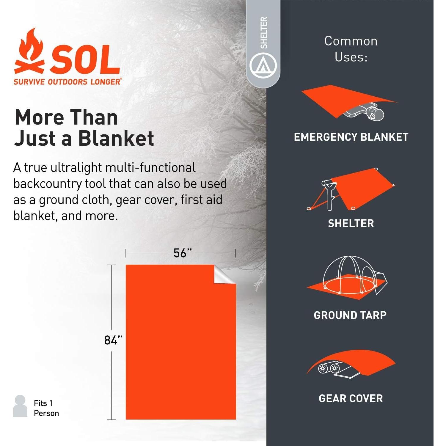 Manta de Emergencia S.O.L. 142x213 cm Naranja 4 Unidades