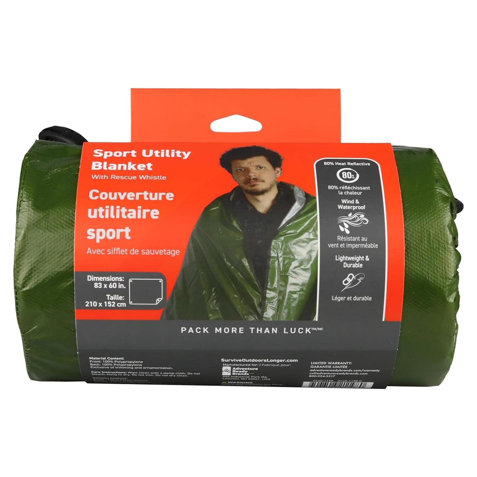 Manta de Emergencia S.O.L. Verde - Impermeable y Calentadora