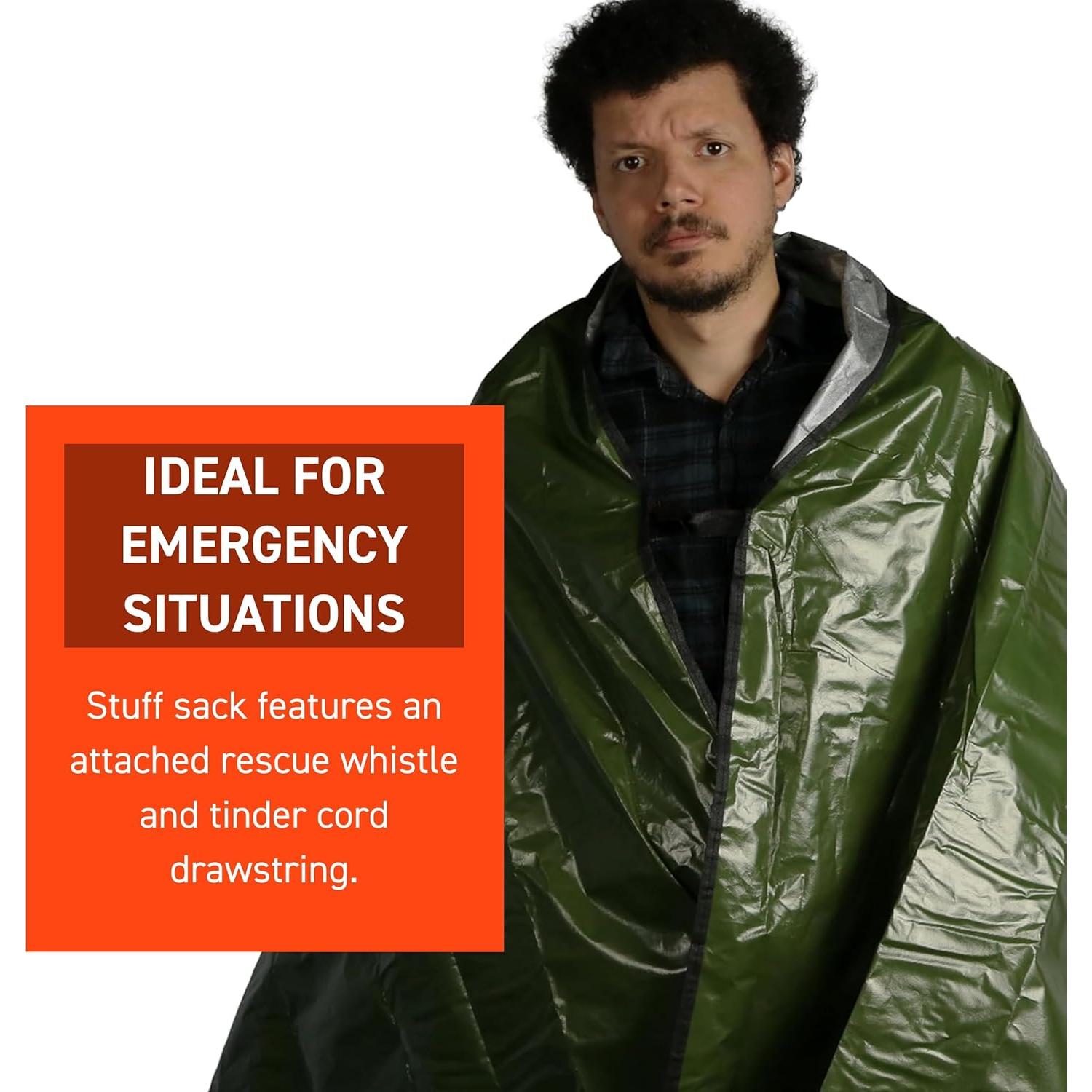 Manta de Emergencia S.O.L. Verde - Impermeable y Calentadora