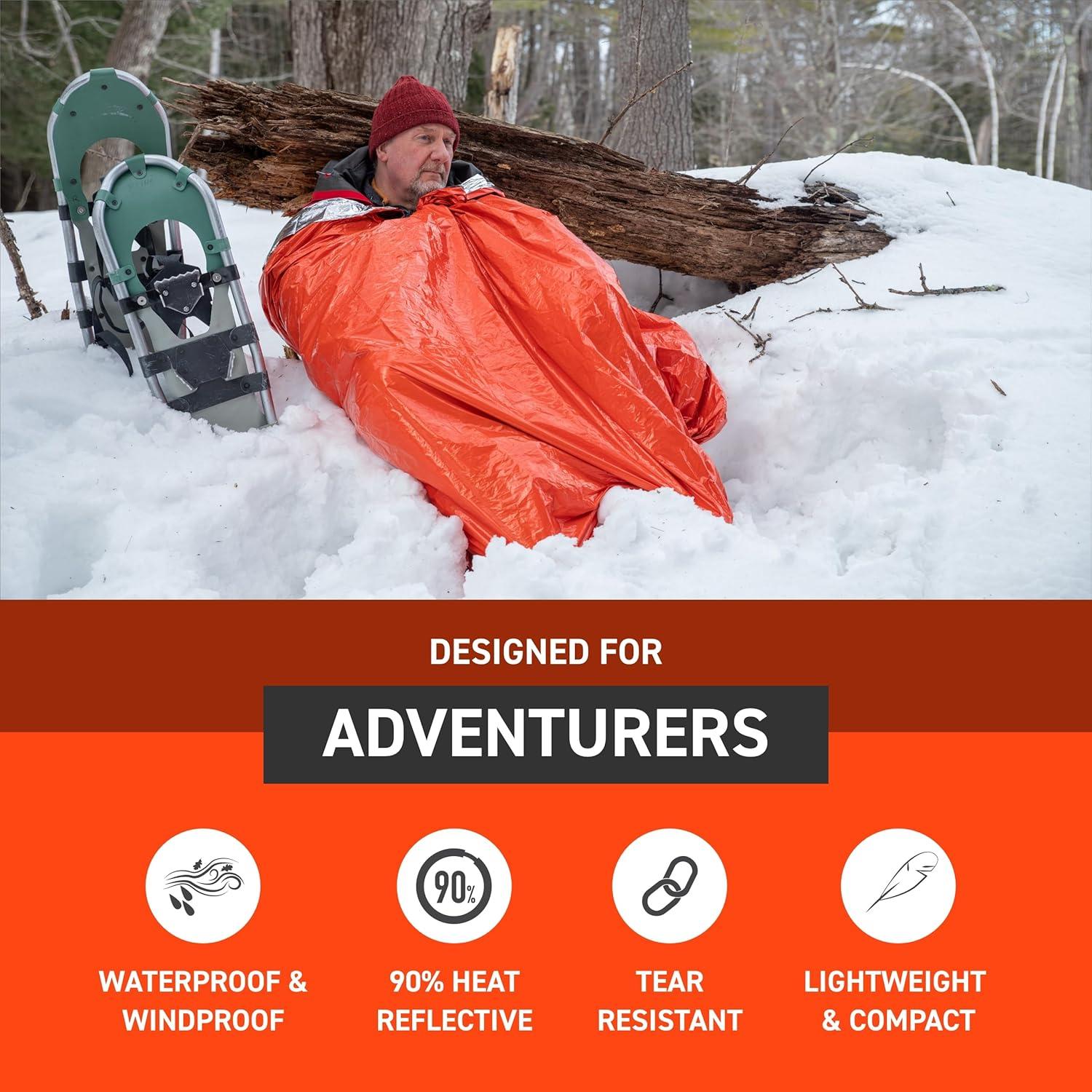 Bivvy de Emergencia XL S.O.L. - Manta Impermeable Naranja 213x152cm