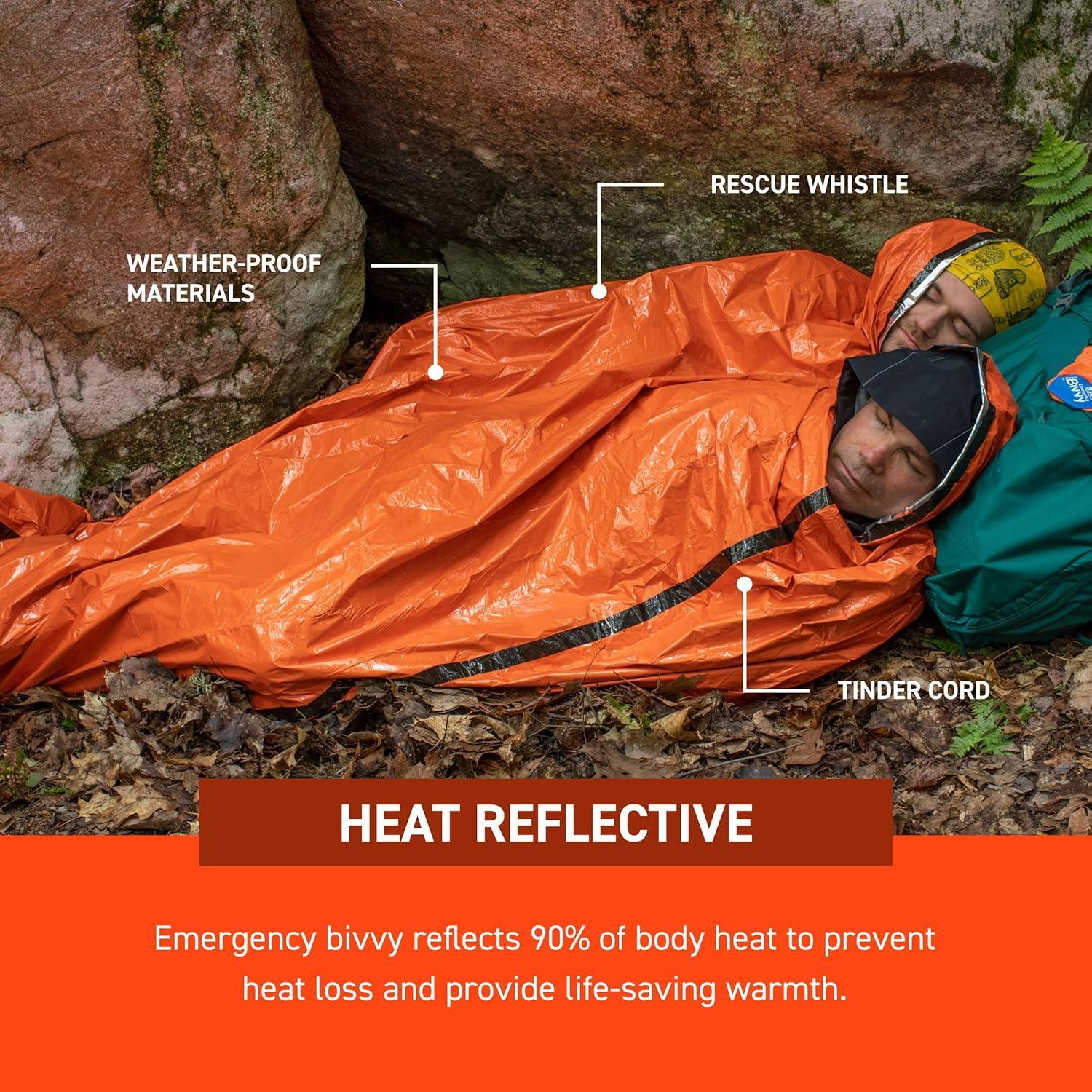 Bivvy de Emergencia XL S.O.L. - Manta Impermeable Naranja 213x152cm