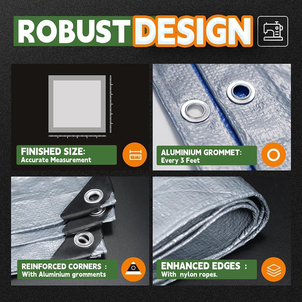 Lona Impermeable RAINDEWAY 2.44x3.05m 5.5 Mil Polietileno