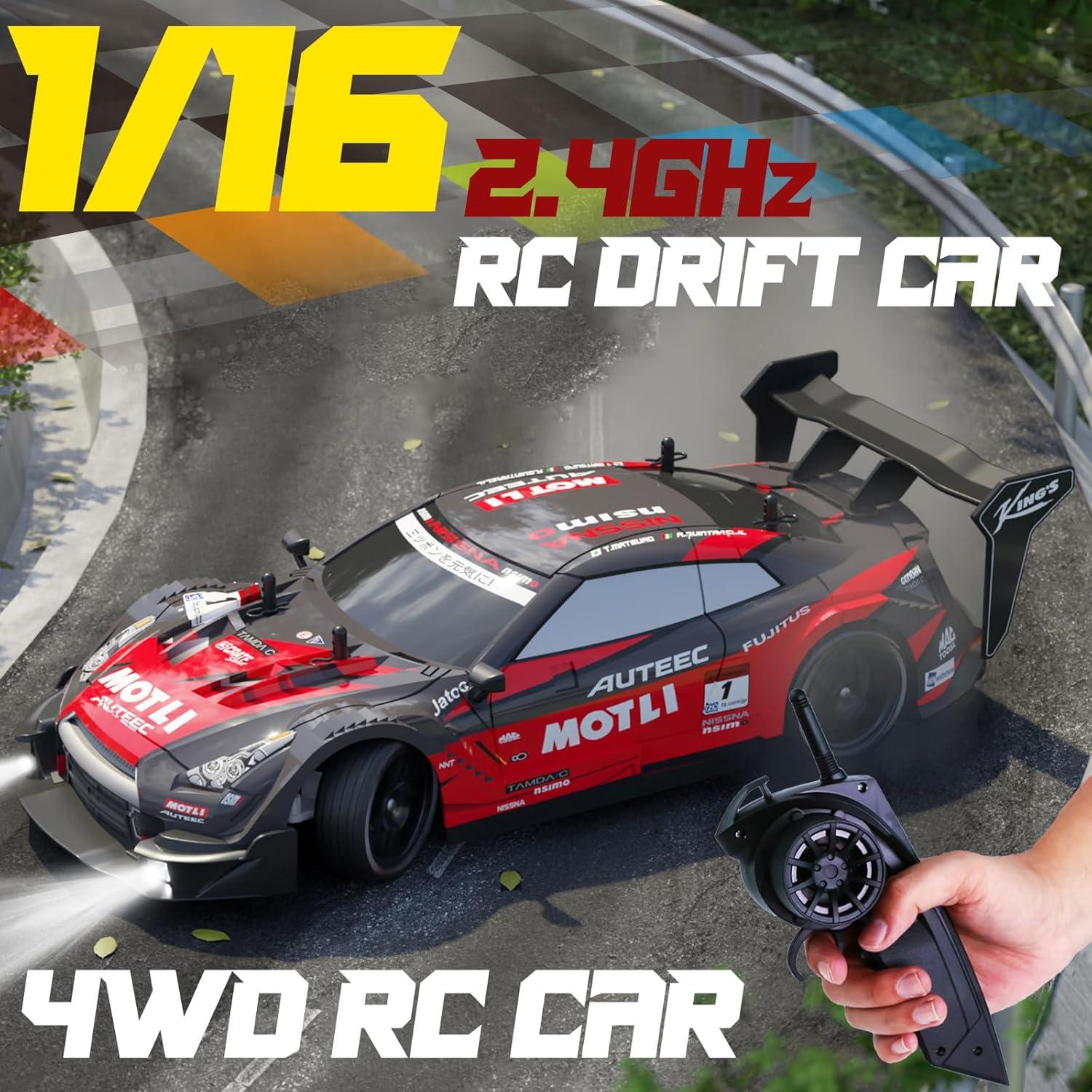 Coche RC Drift 1:16 LFOLUSU 4WD 30km/h 2 Baterías Recargables