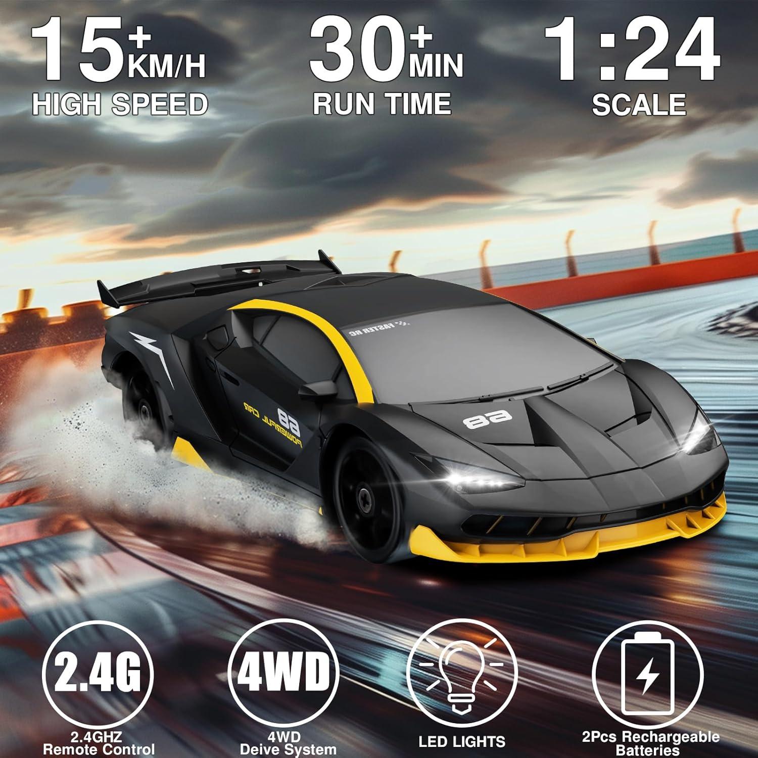 Coche RC Drift 1:16 LFOLUSU 4WD 30km/h 2 Baterías Recargables