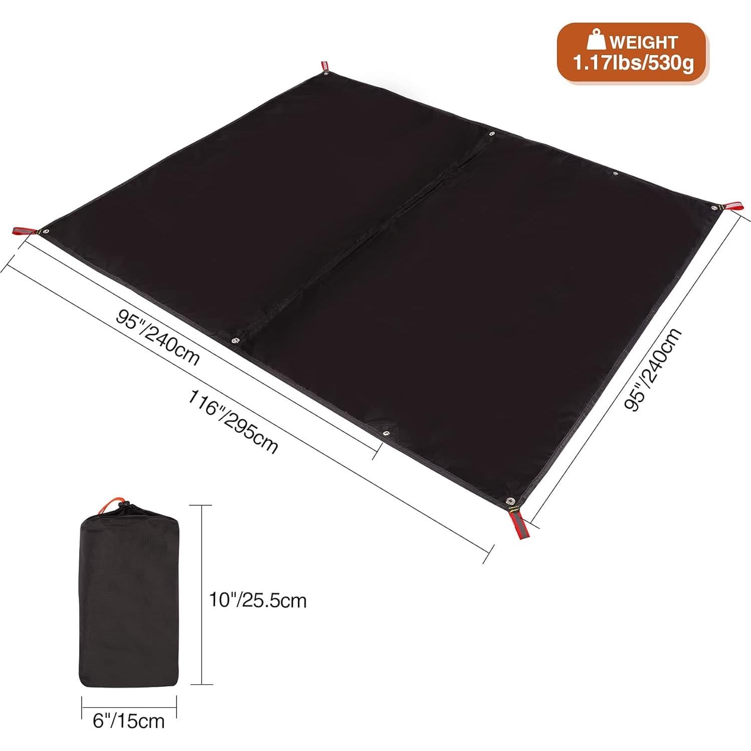 Tarp de Camping Impermeable REDCAMP 220x140cm para 1-2 Personas