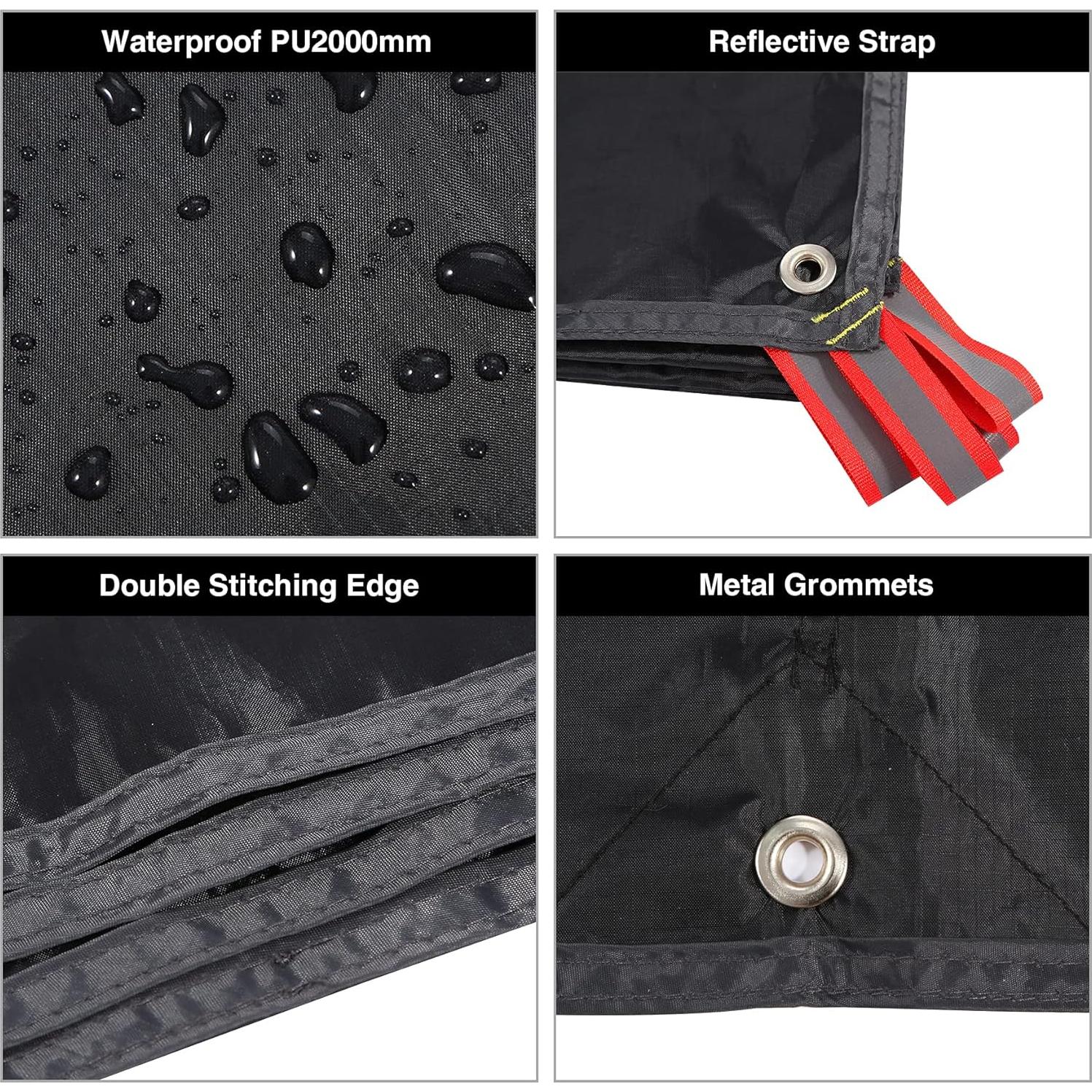 Tarp de Camping Impermeable REDCAMP 220x140cm para 1-2 Personas