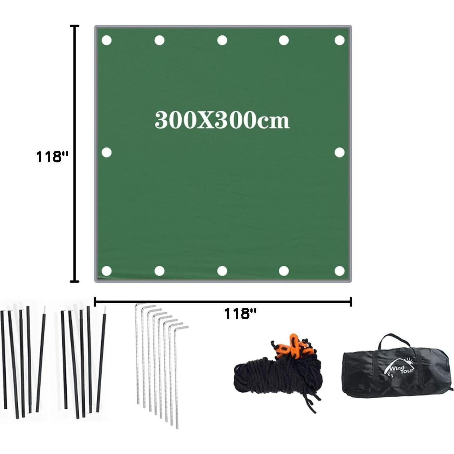 Toldo Portátil Wind Tour 299.72x299.72 cm Resistente al Agua UV