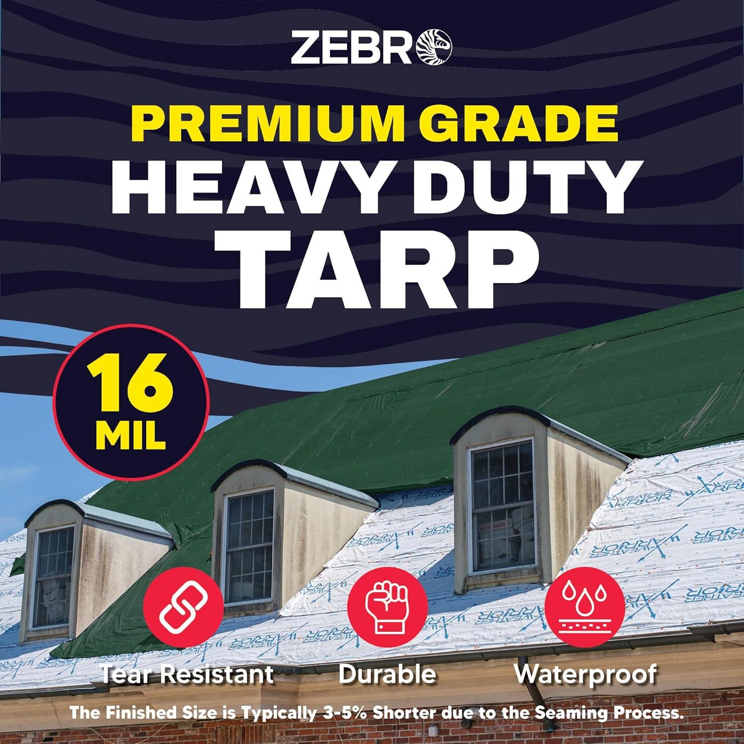 Toldo Verde Impermeable Zebro 2.58 kg 120x96 cm 16 Mils