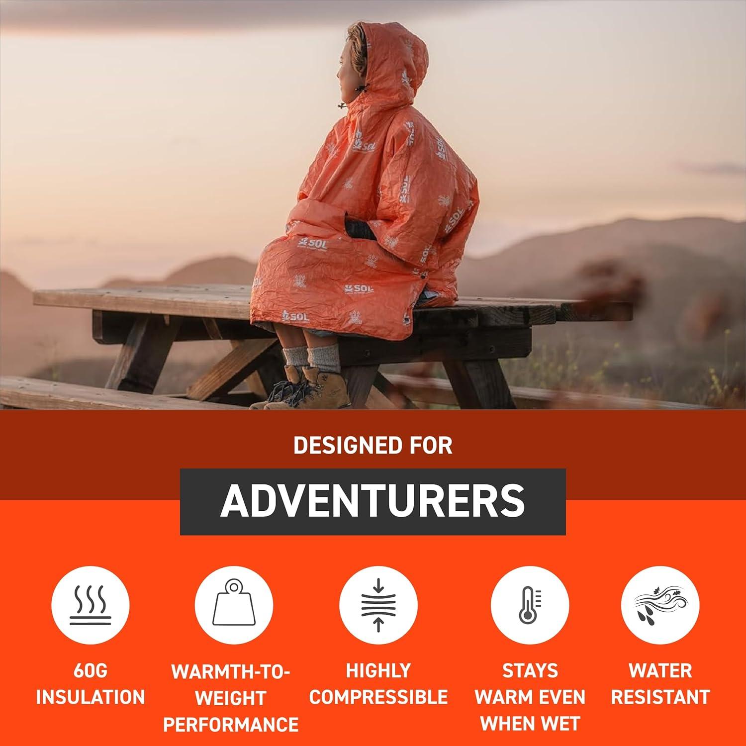 Poncho Aislante SOL Escape - Compacto Impermeable 0.45kg