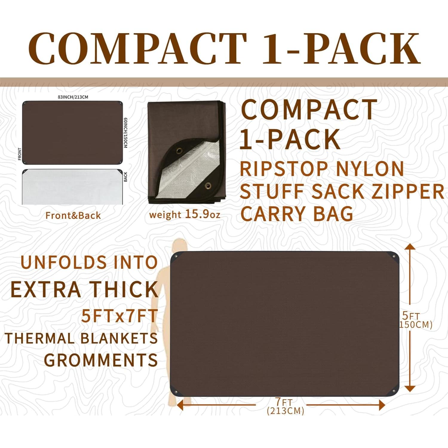 Manta de Supervivencia BESTHUNTINER 213x150cm Impermeable