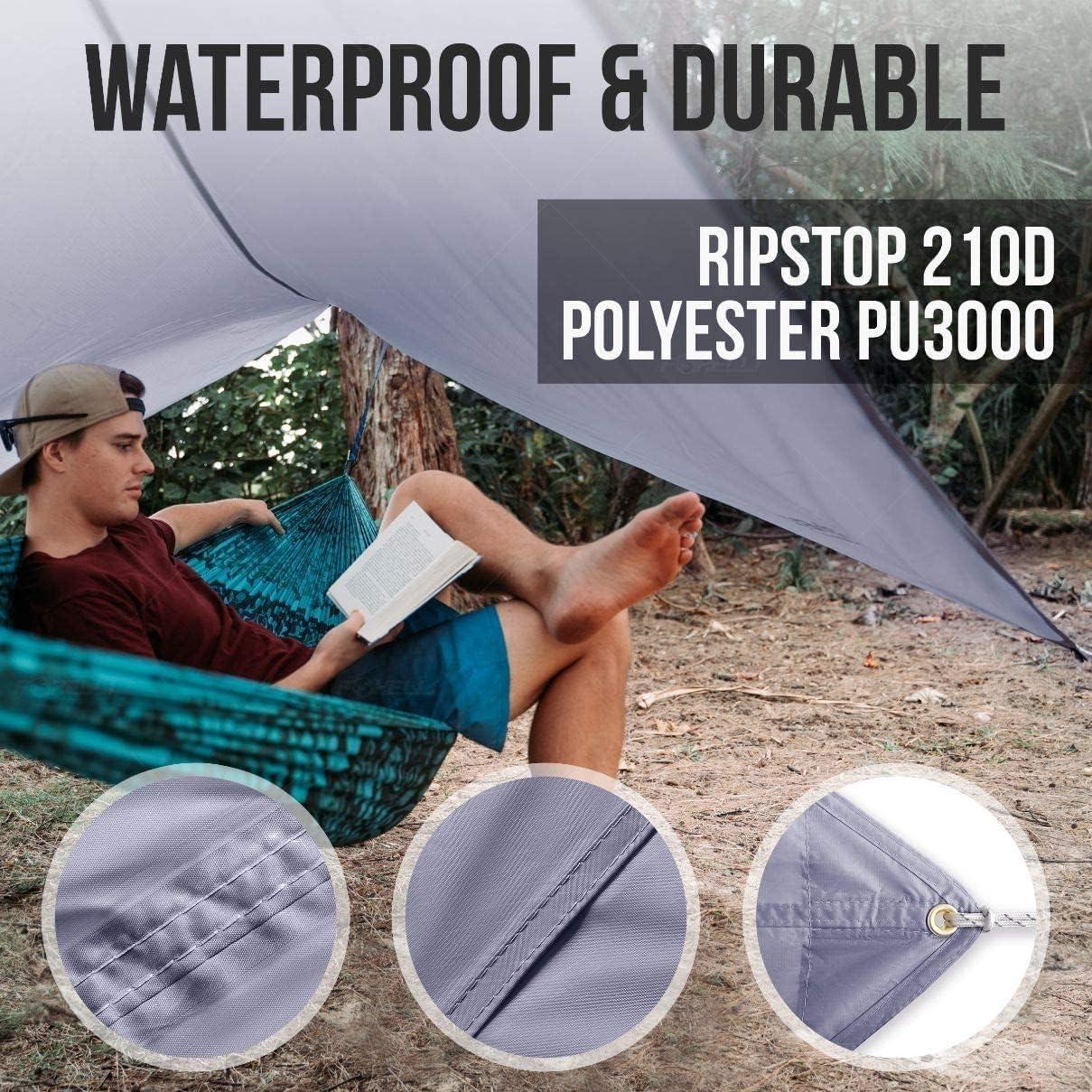 Conjunto de Camping Foxelli - Hamaca, Lona, Correas y Red XL