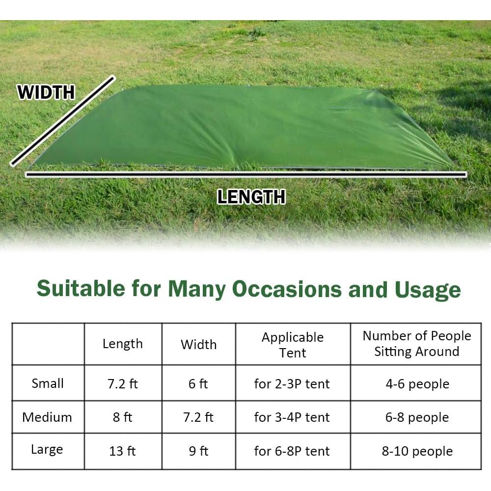 Huella de Tienda Ayamaya Impermeable 1.83x2.13m para Camping