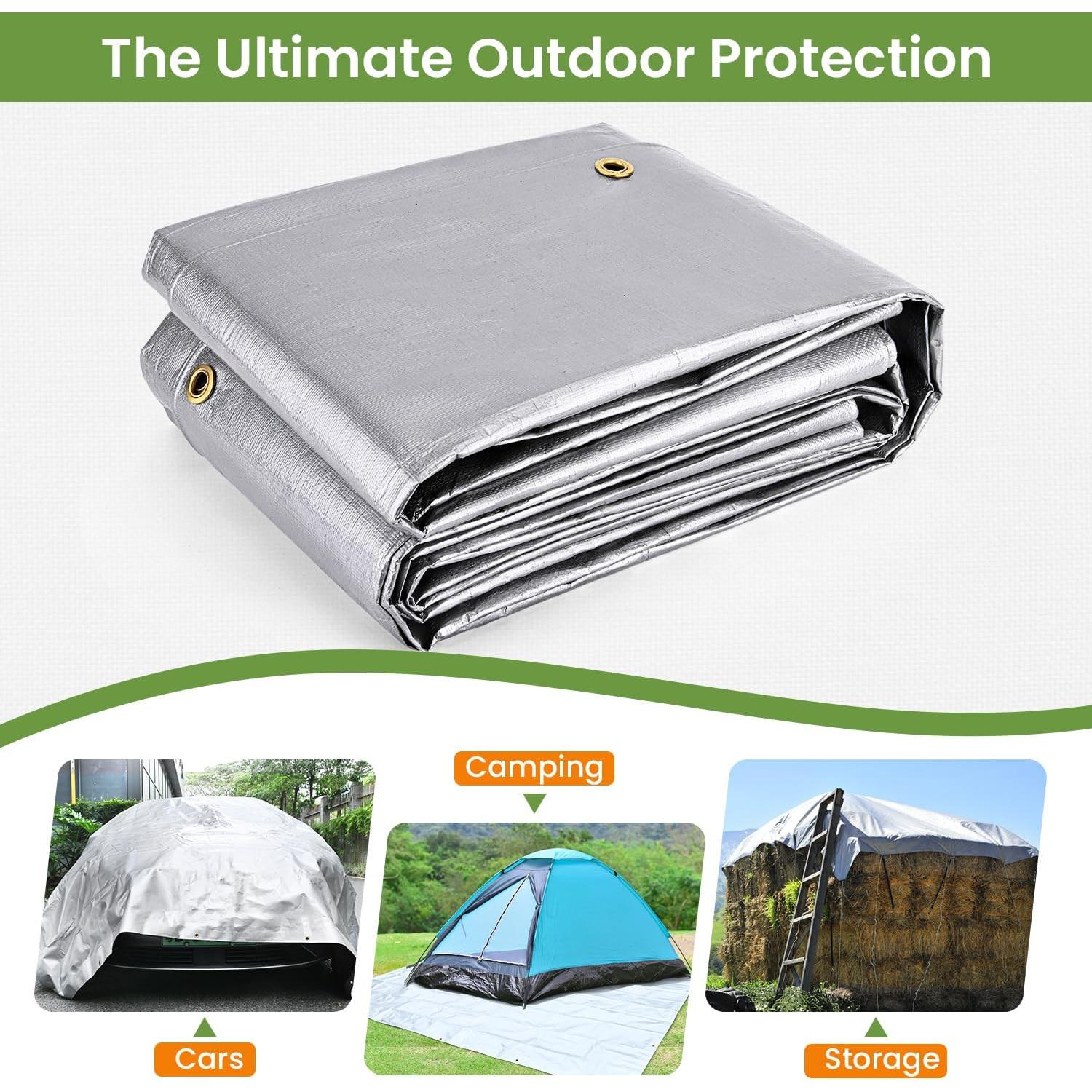 Lona Impermeable Pattiumo 10x20 Pies 16 Mil Plata/Negro