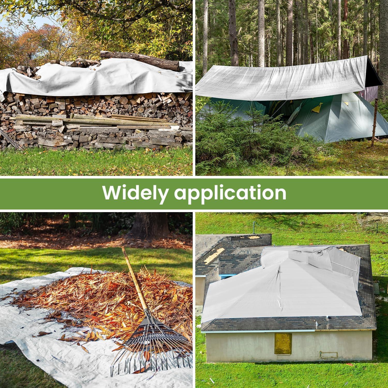 Lona Impermeable Pattiumo 10x20 Pies 16 Mil Plata/Negro