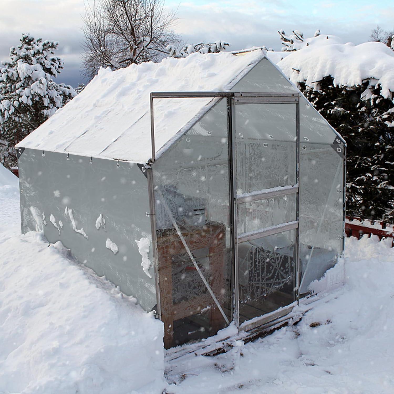 Tarps Heavy Duty Waterproof, 12 Mil Silver Heavy Duty Tarps with Grommets Reinforced Edges, UV Resistant, Tear&Fade Resistant, Small Rain Cover Waterproof Under Tent, 6 * 10FT