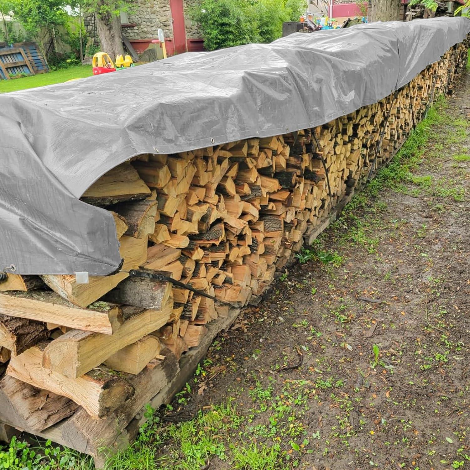 Tarps Heavy Duty Waterproof, 12 Mil Silver Heavy Duty Tarps with Grommets Reinforced Edges, UV Resistant, Tear&Fade Resistant, Small Rain Cover Waterproof Under Tent, 6 * 10FT