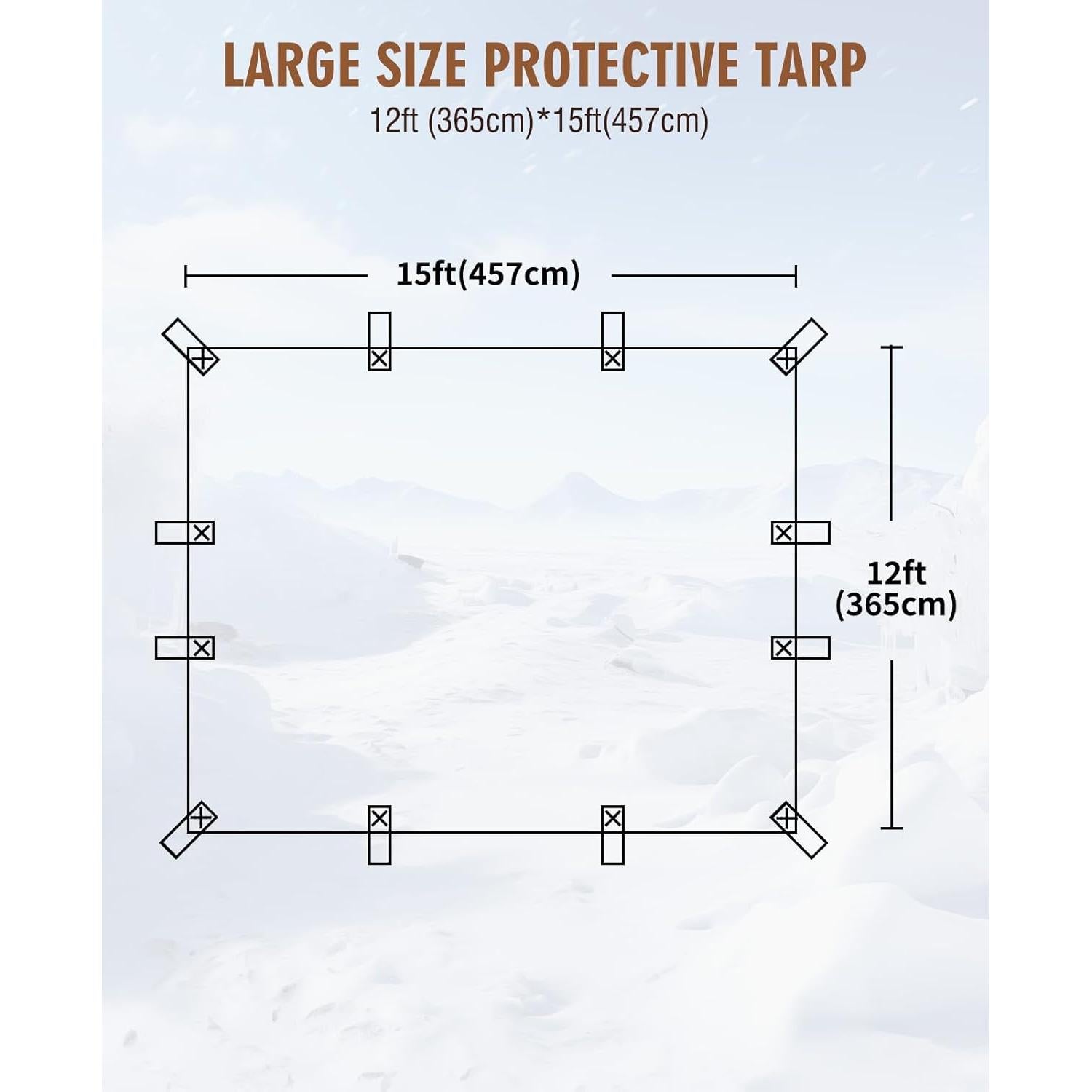 Lona Impermeable HIRALIY 12x15 pies 20 Mil Alta Resistencia