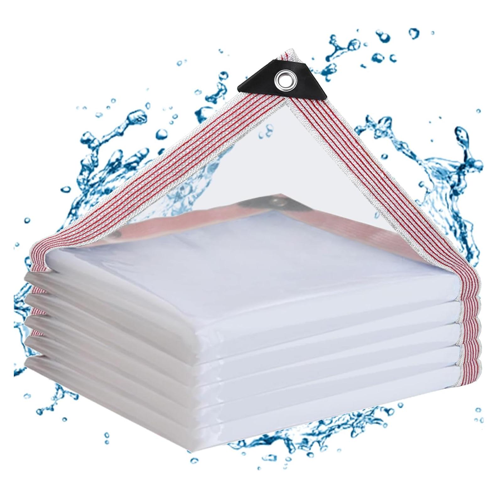 Clear Tarps Heavy Duty Waterproof 6x10,Clear Plastic Tarp with Grommets,Transparent PVC Vinyl Tarpaulin for Outdoor,Plant,Garden,Chicken Coop,Patio,Cat Litter