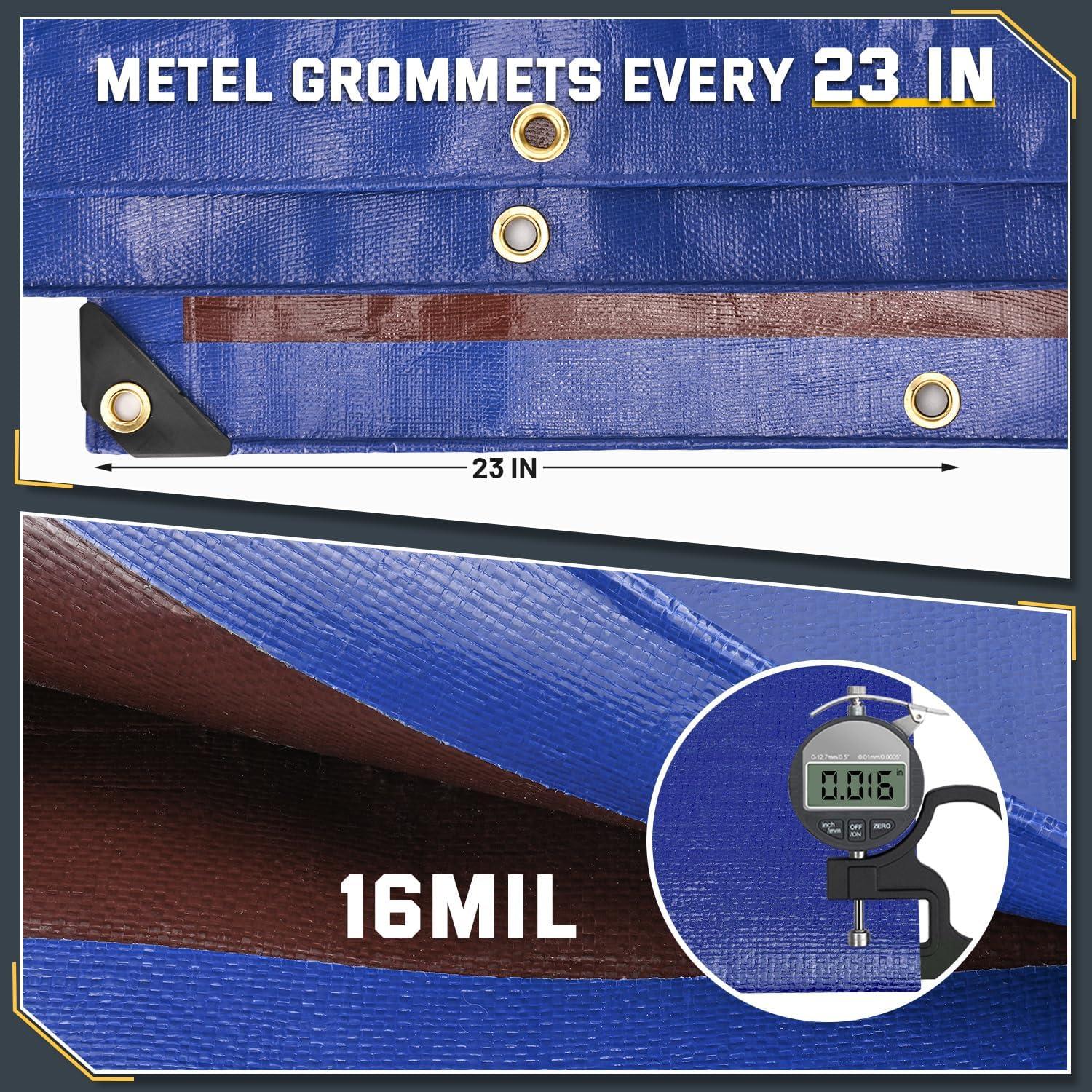 Lona Impermeable Kesfitt 6.1x6.1m 16 Mil Resistente al Desgarro