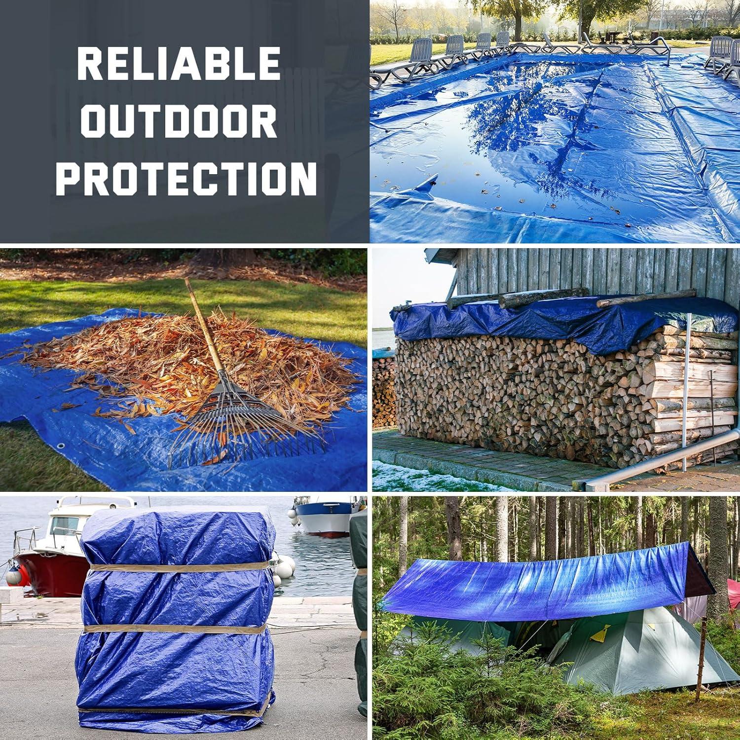 Lona Impermeable Kesfitt 6.1x6.1m 16 Mil Resistente al Desgarro