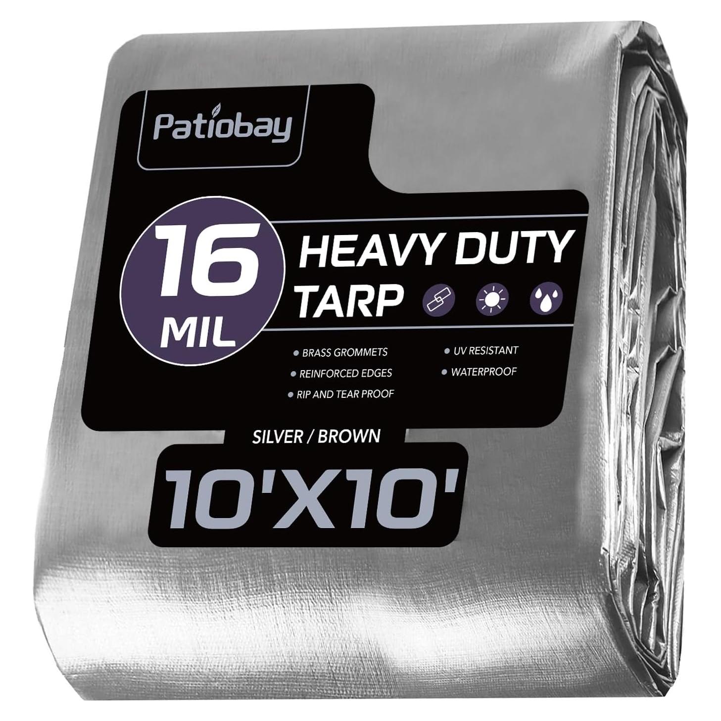 Lona Impermeable Patiobay 3.05x3.05m 16 Mil Resistente UV
