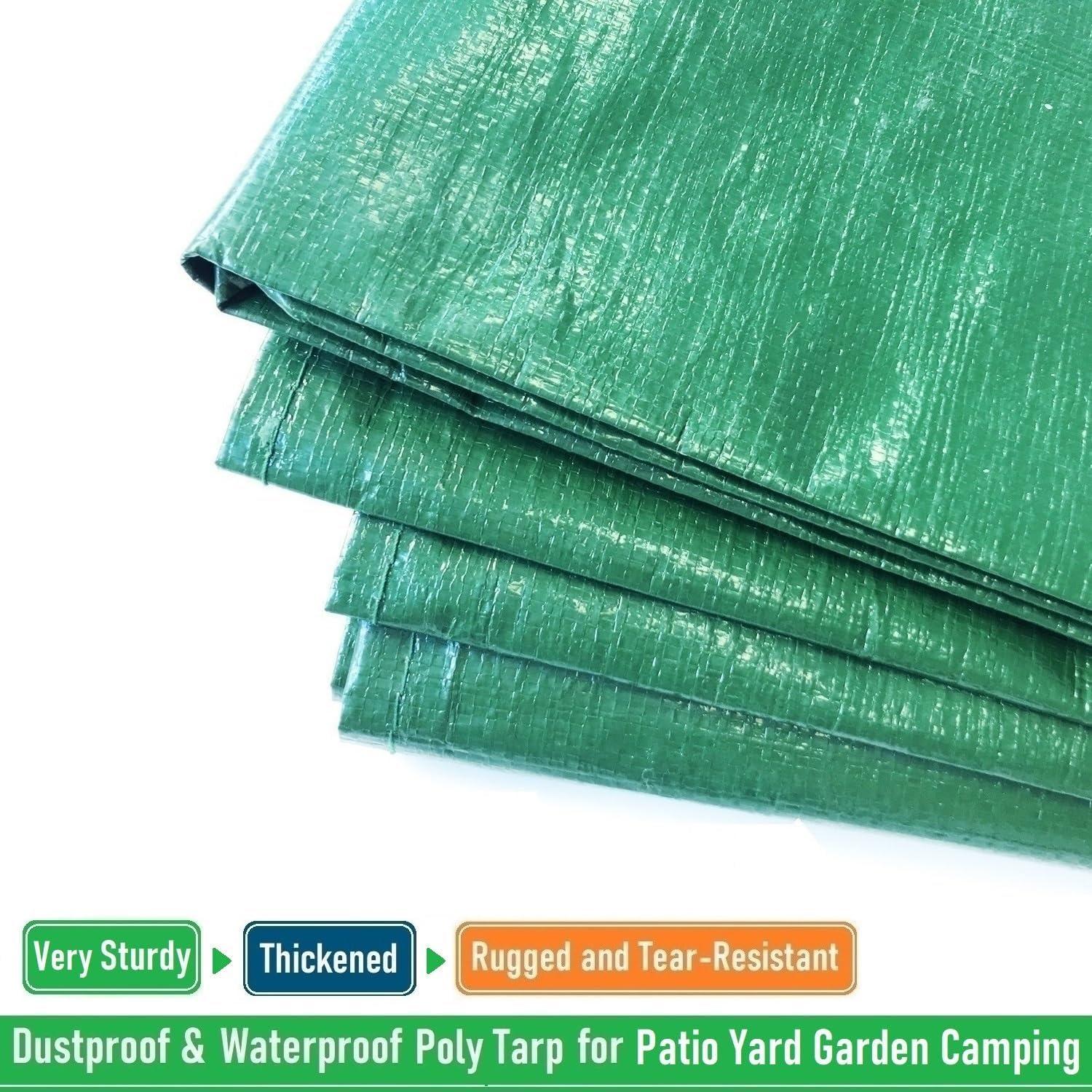 Tarp Impermeable Tespher 7x7 Pies con 4 Mangos Verde