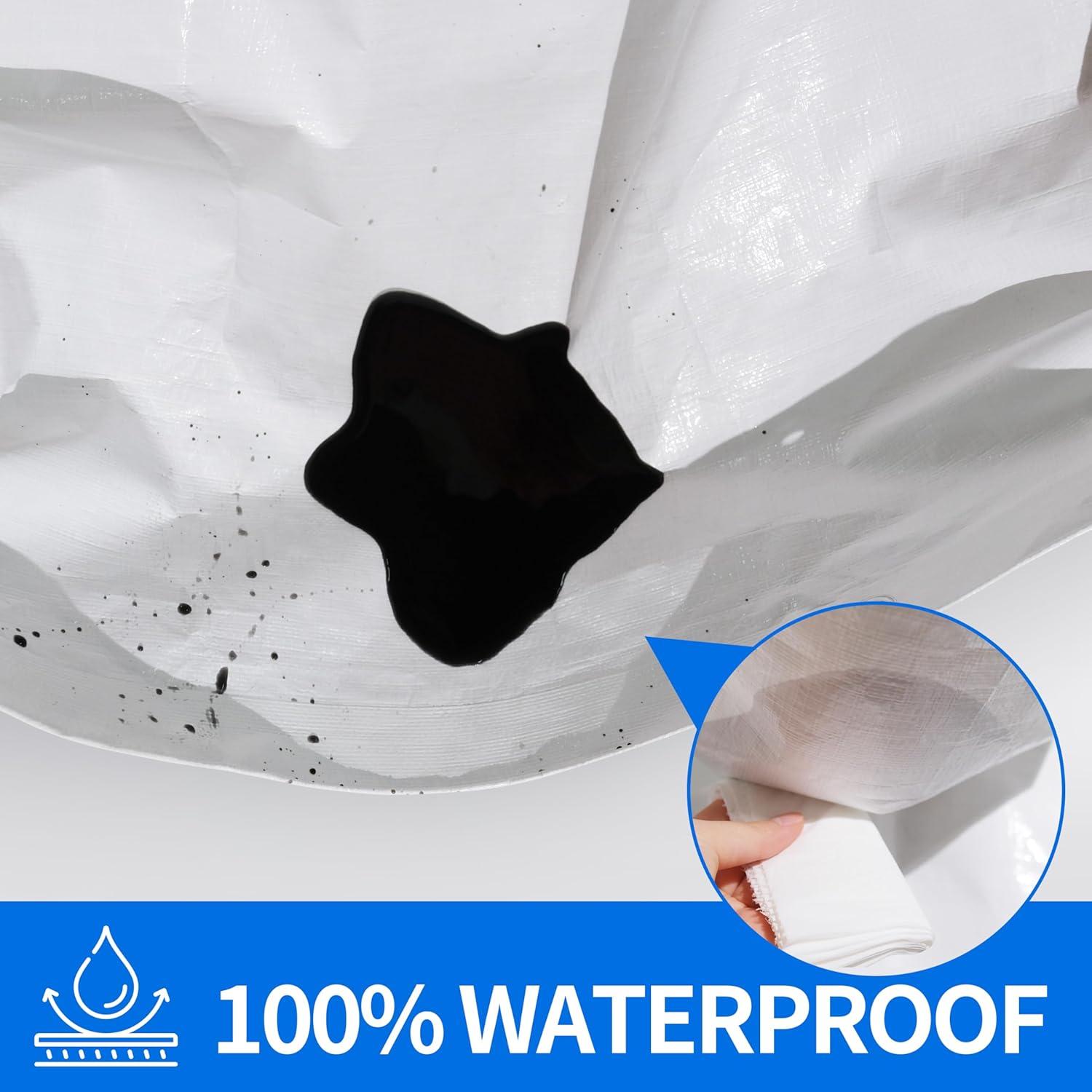 Lona Impermeable MVPNET 3.05x3.66m 12mil Blanca Resistente UV