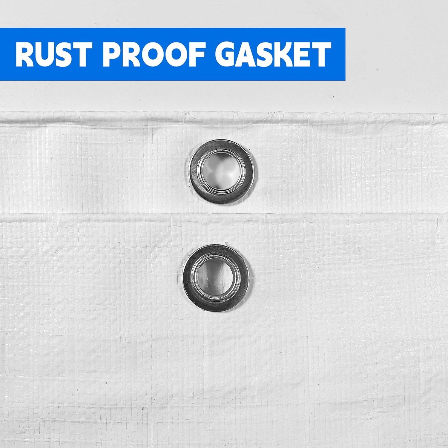 Lona Impermeable MVPNET 3.05x3.66m 12mil Blanca Resistente UV