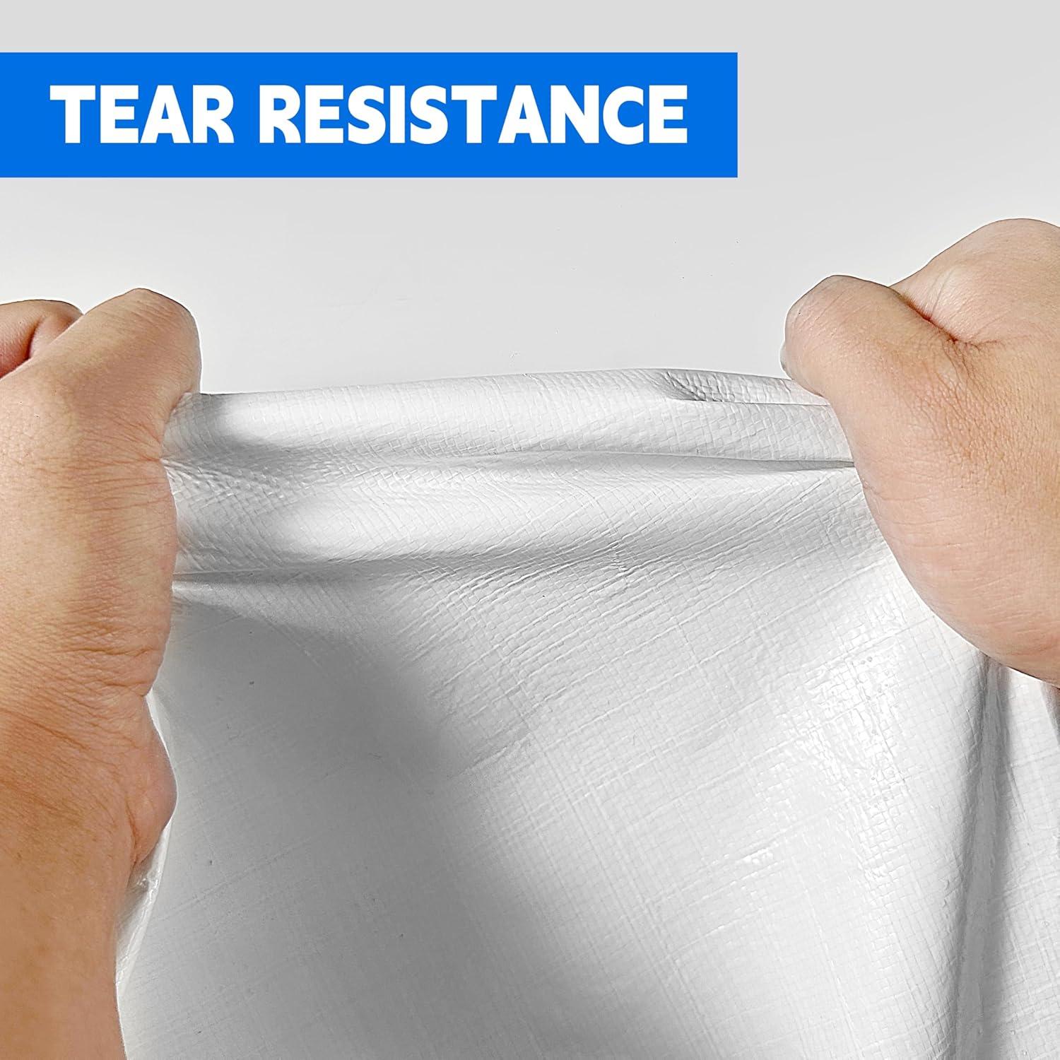 Lona Impermeable MVPNET 3.05x3.66m 12mil Blanca Resistente UV