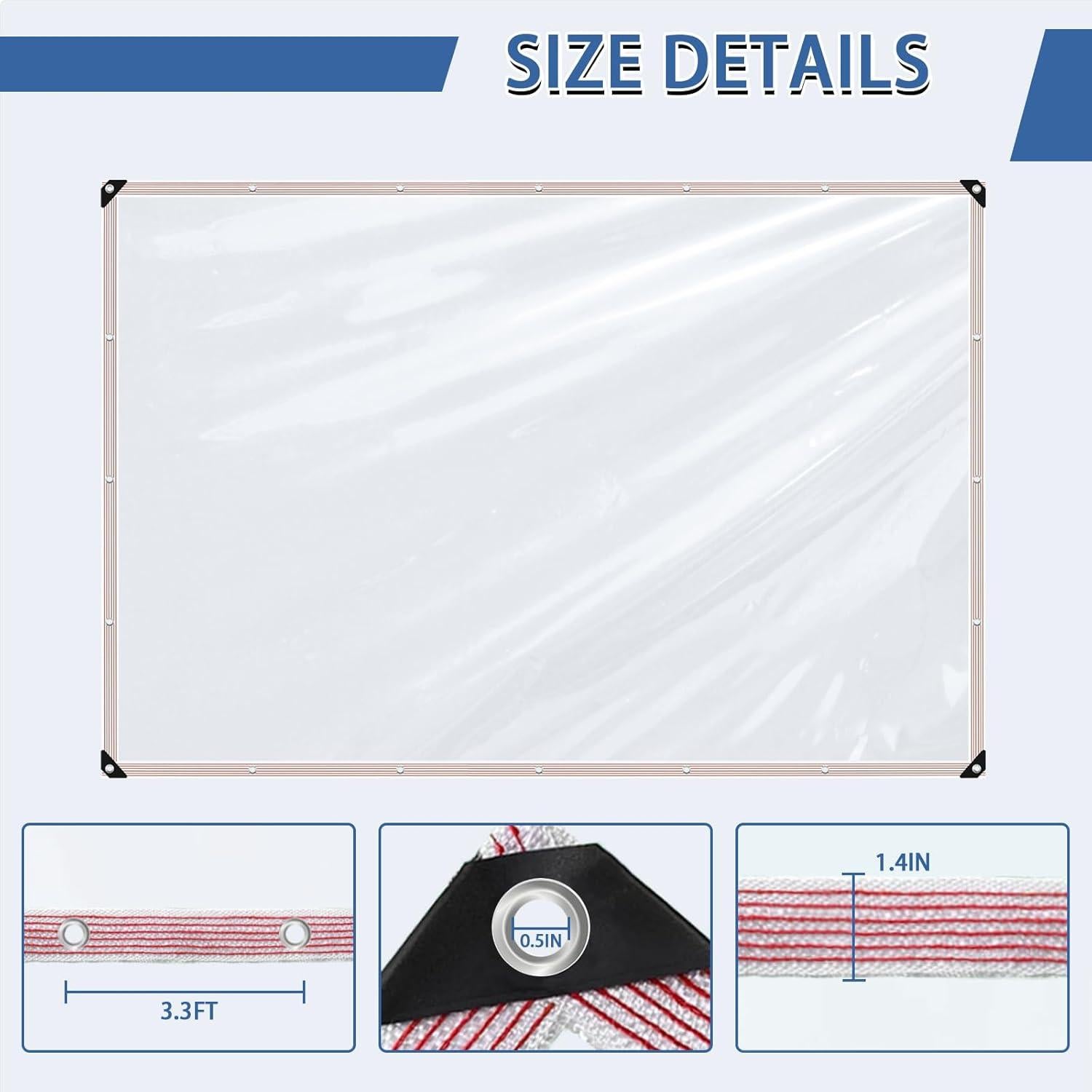 Lona Impermeable Transparente Cenhadam 1.22x1.83m con Ojetes