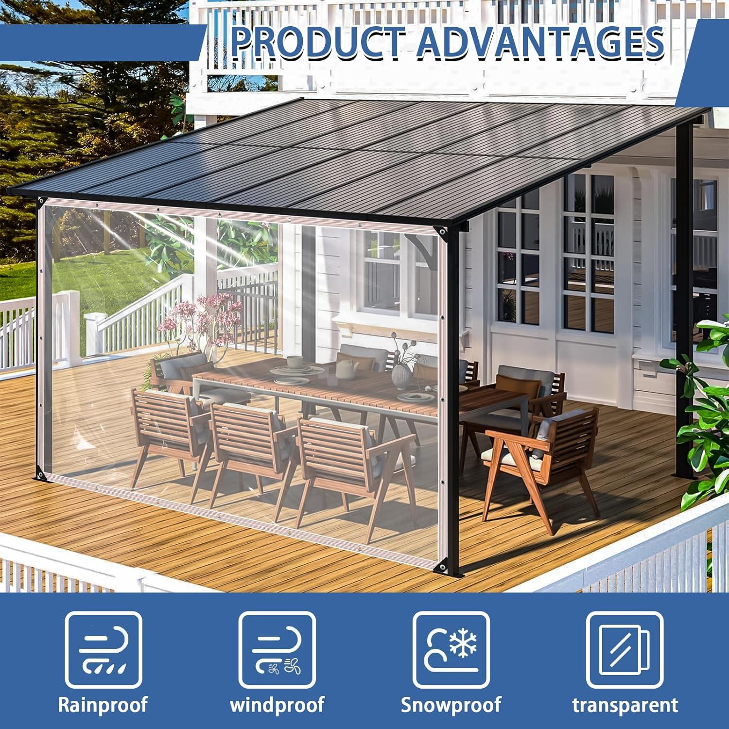 Lona Impermeable Transparente Cenhadam 1.22x1.83m con Ojetes