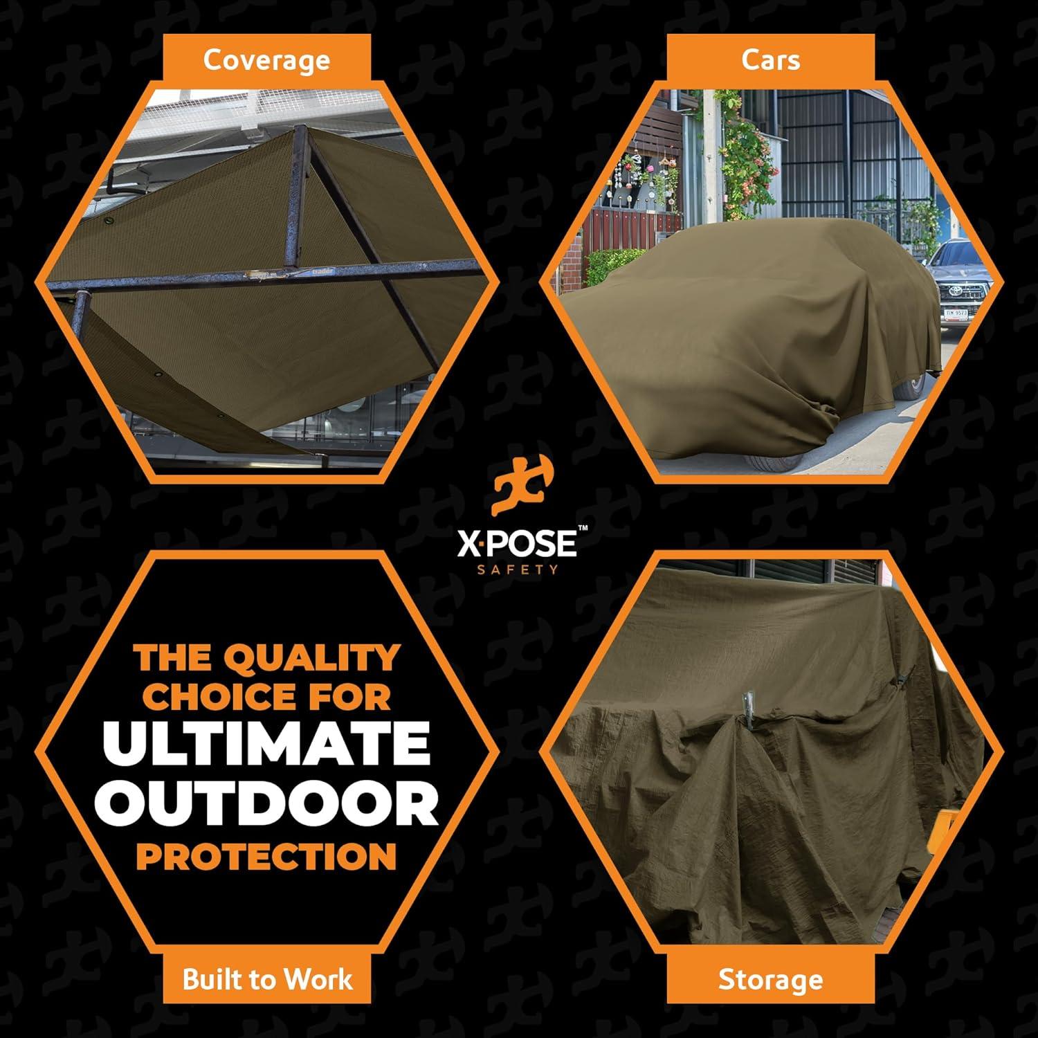 Lona de Seguridad Xpose 3.05m x 3.66m Verde Oliva Resistente al Agua