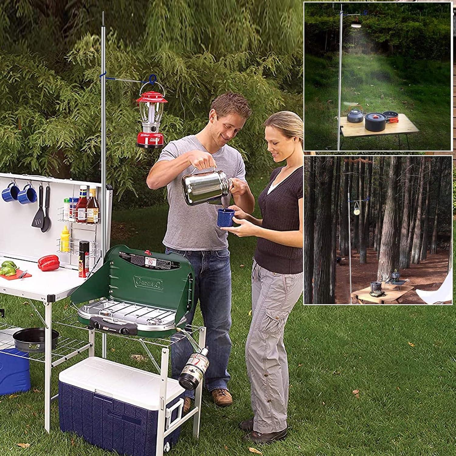 Postes de Camping Telescópicos KOMCLUB - Acero Inoxidable 198.1 cm - Juego de 2