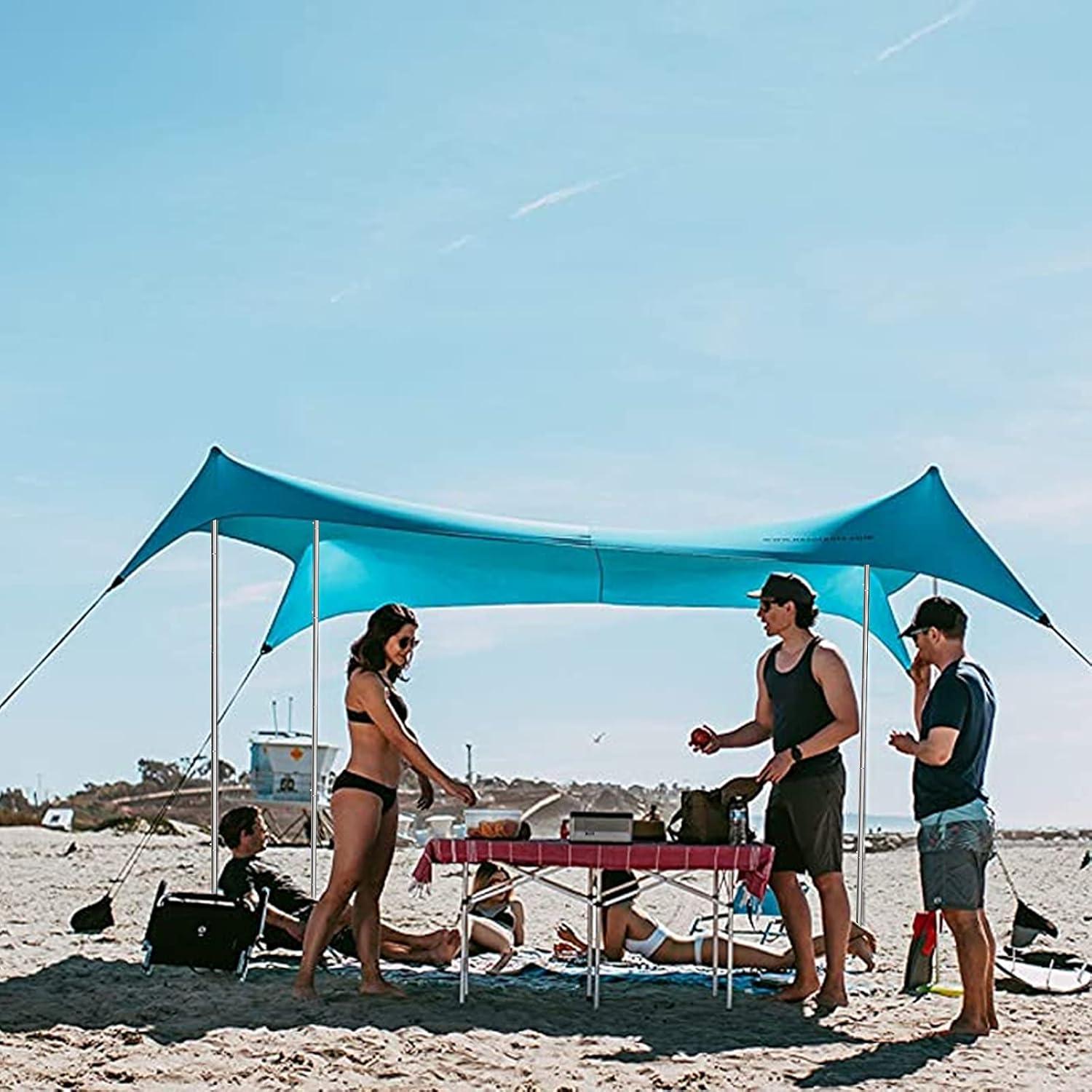 Postes de Camping Telescópicos KOMCLUB - Acero Inoxidable 198.1 cm - Juego de 2