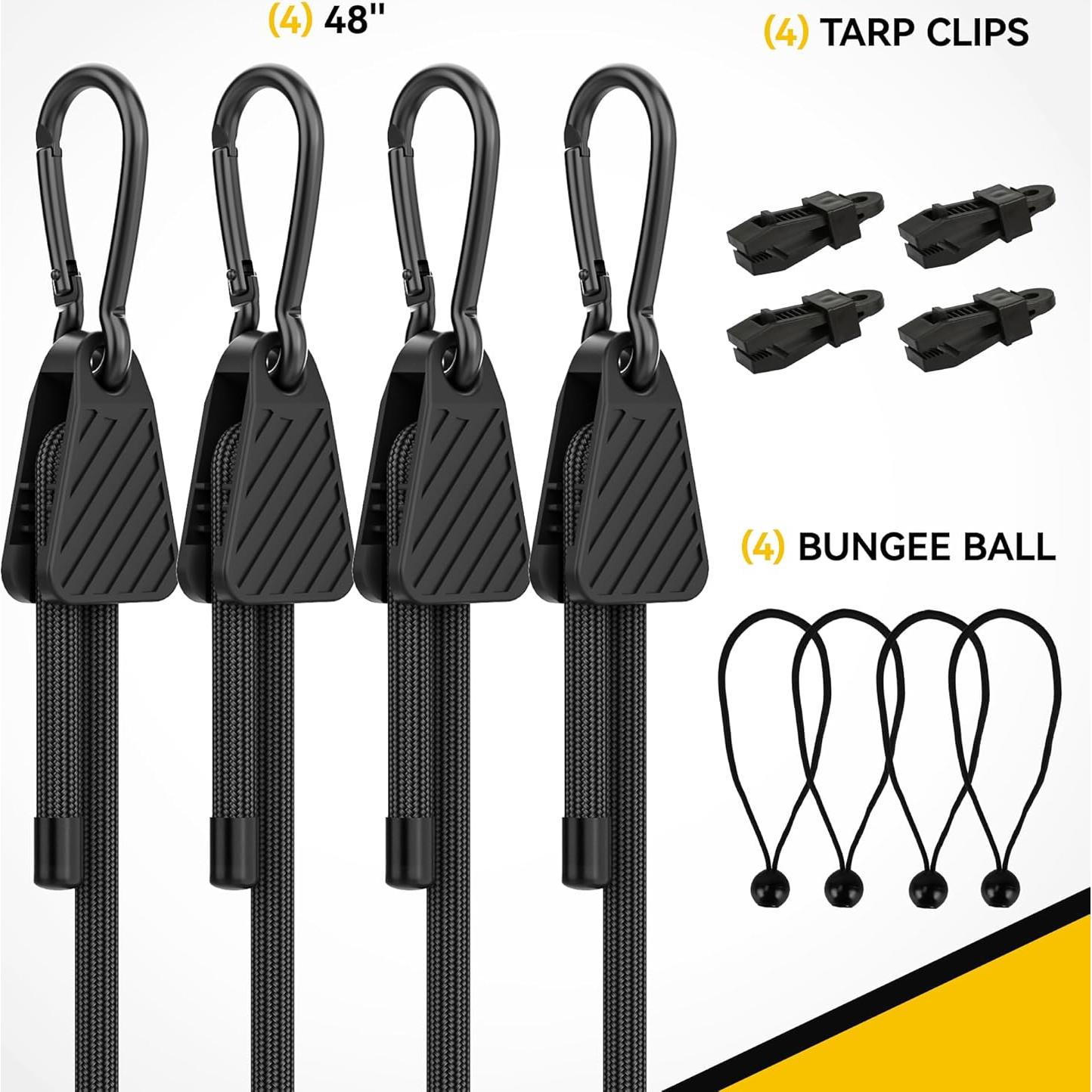 Cuerdas Bungee Ajustables Rugtol 12 Piezas 121.92 cm