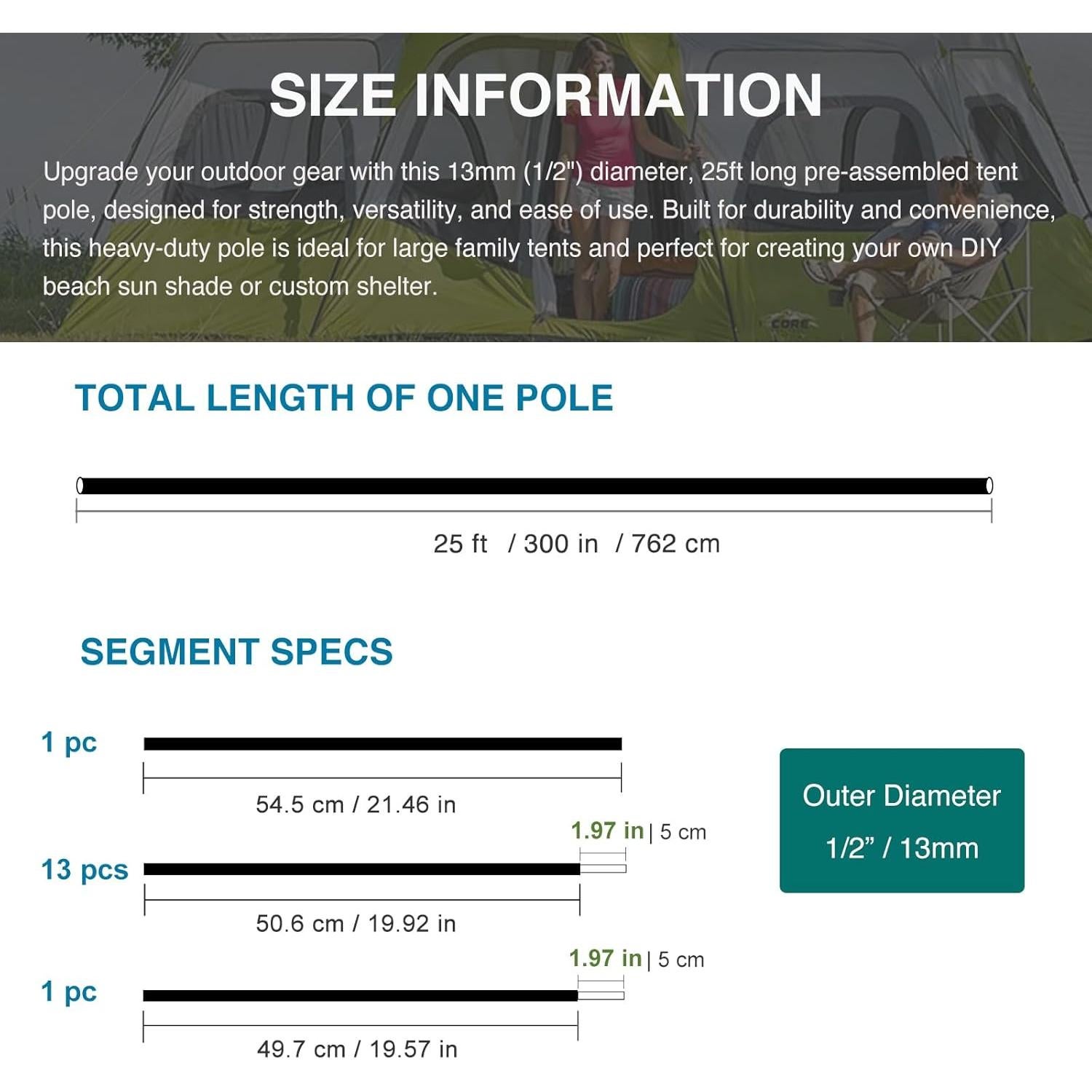 Postes de Tienda Preensamblados BRILLIANCE4U 25 pies Aluminio