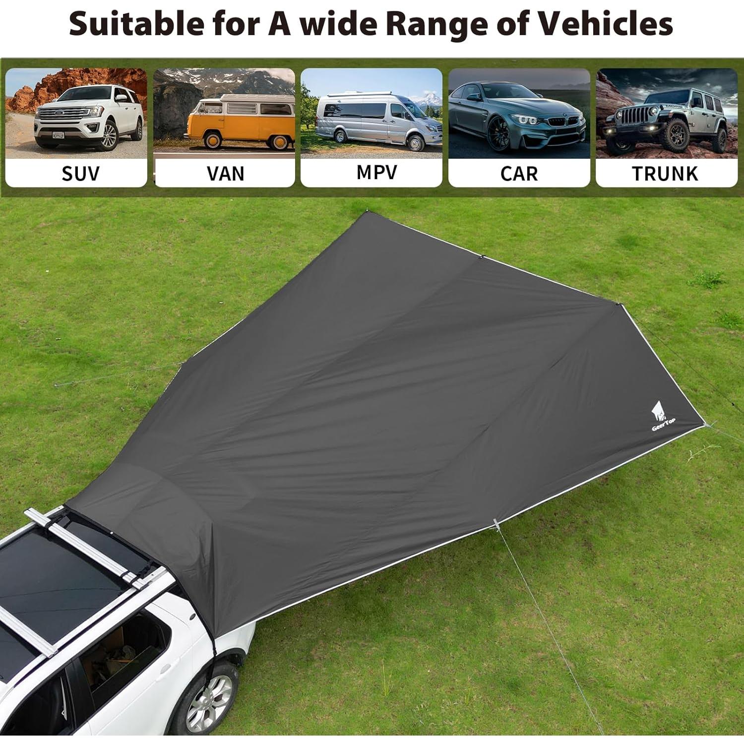 Toldo de Camping GEERTOP para Automóvil 196x263cm Impermeable