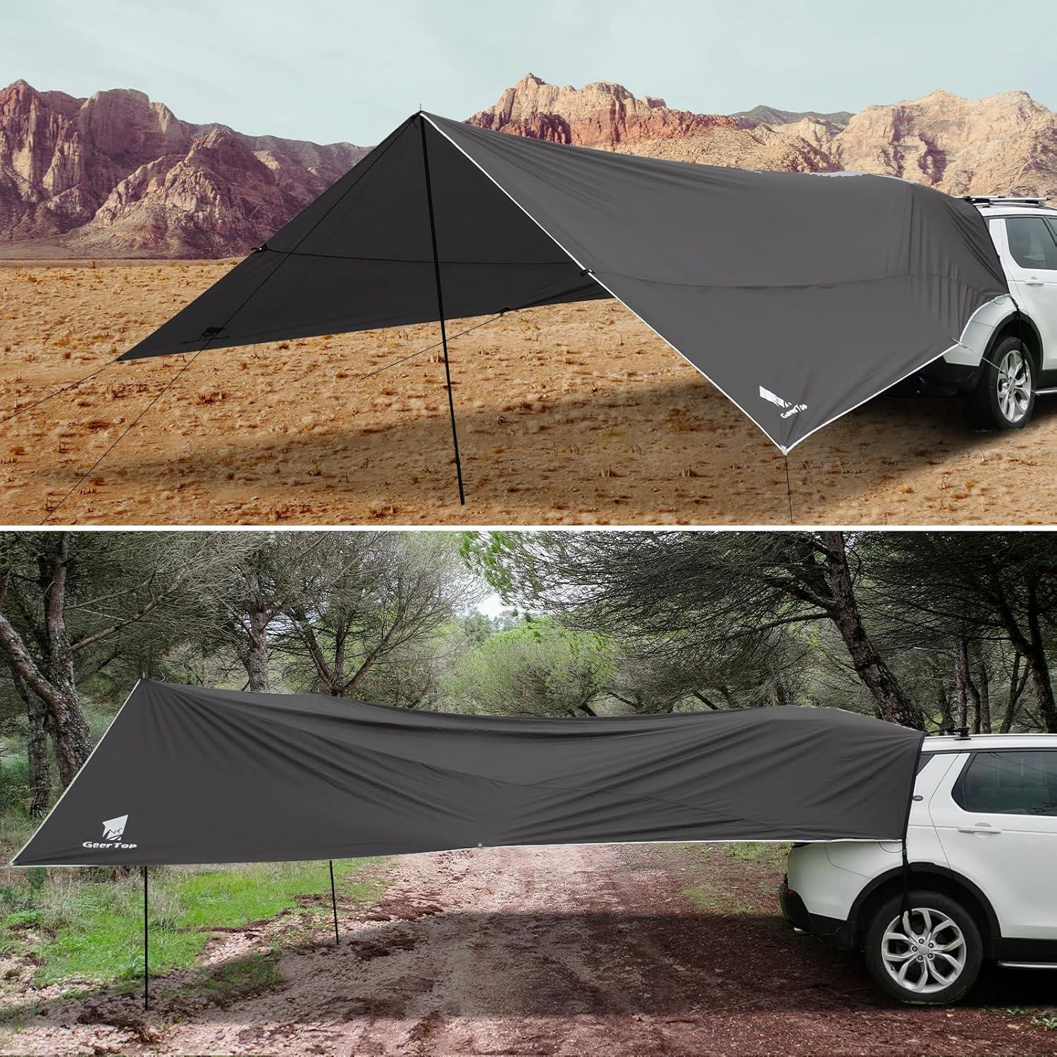 Toldo de Camping GEERTOP para Automóvil 196x263cm Impermeable