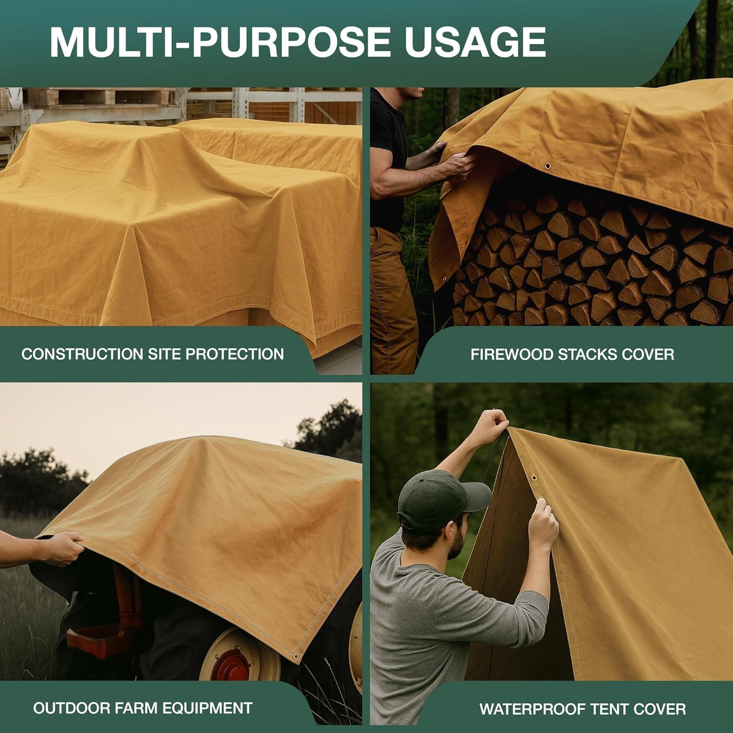 Cubierta Lona Impermeable CCS 3.05x3.66m Oro Resistente