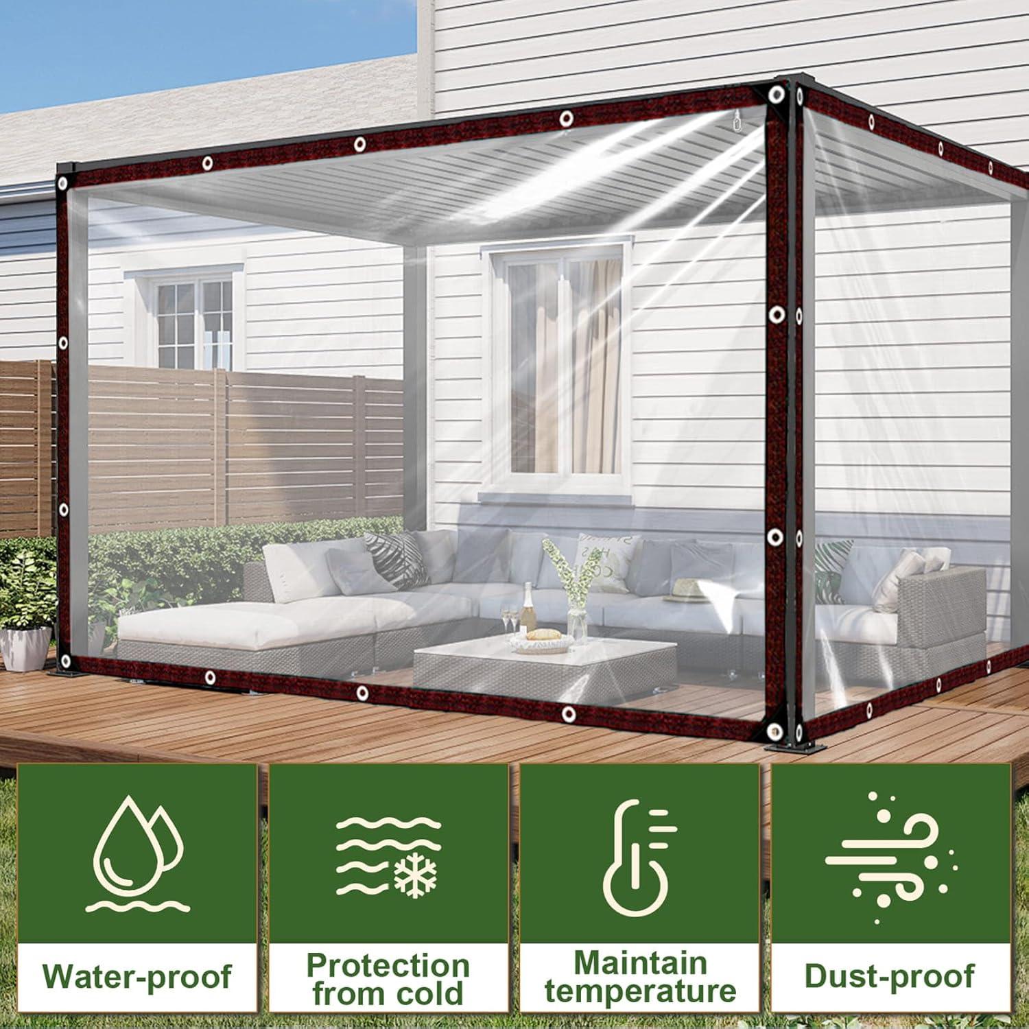 Lona Transparente Impermeable YuayiJubil 1.83x1.83m para Jardín