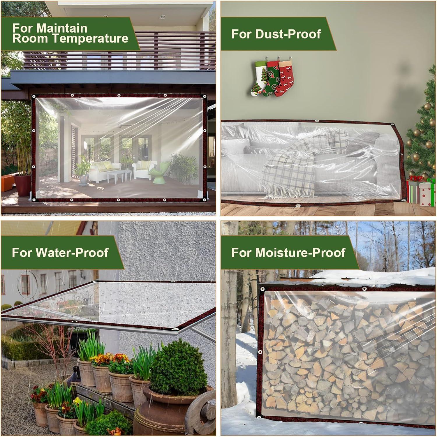 Lona Transparente Impermeable YuayiJubil 1.83x1.83m para Jardín